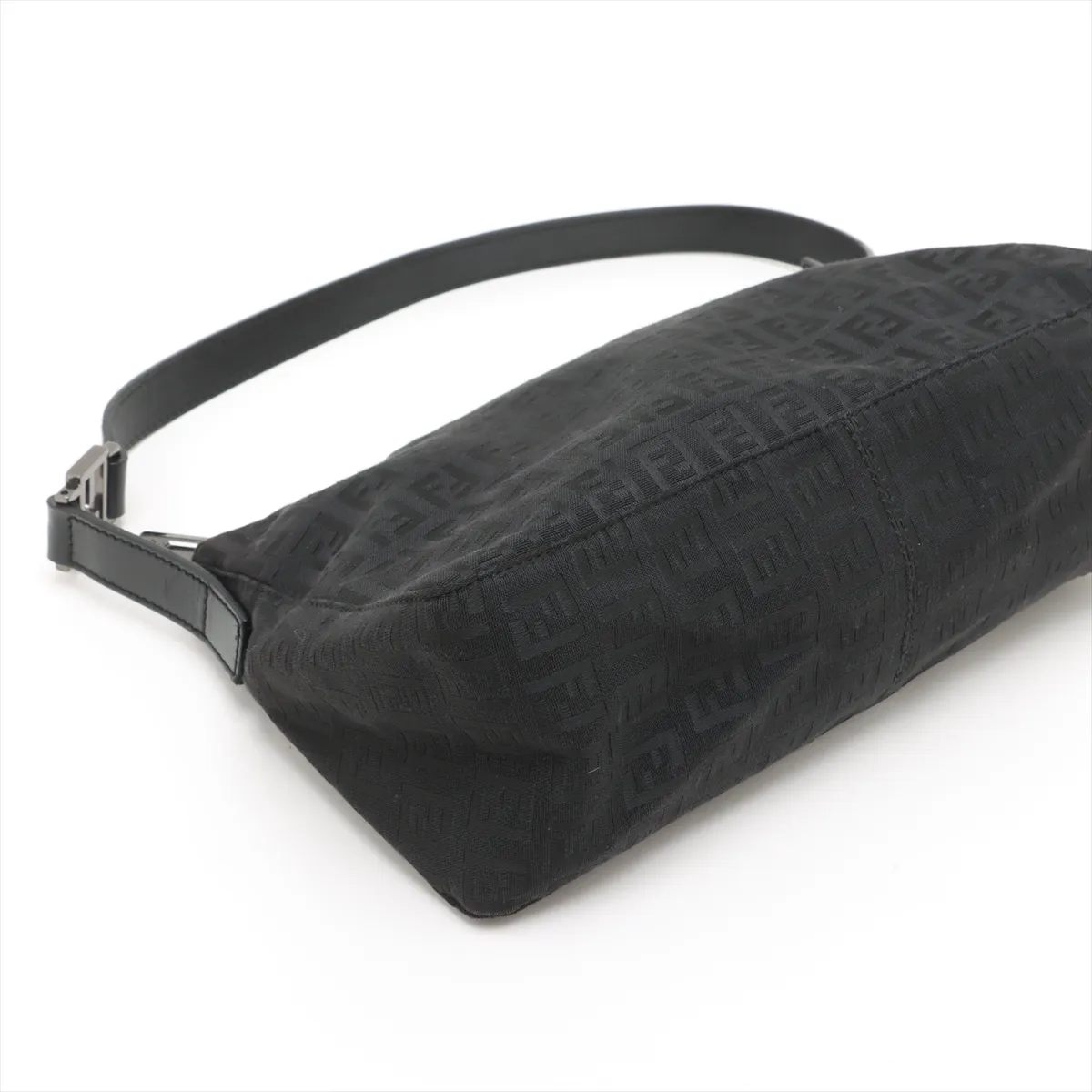 Zucchino Canvas x Leather Shoulder Bag Black 8BR444 — view 4