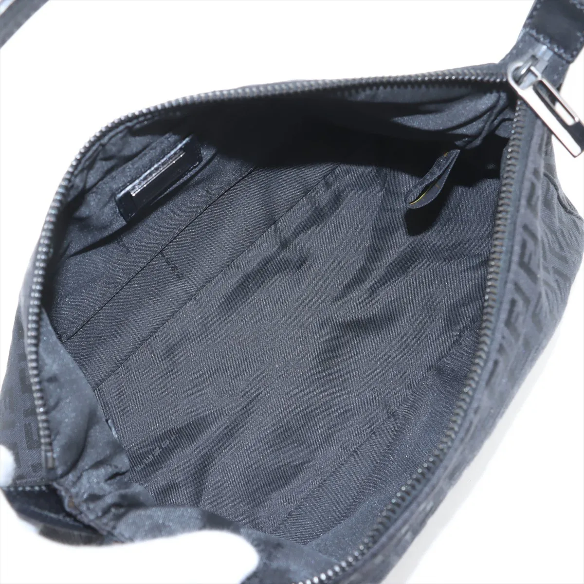 Zucchino Canvas x Leather Shoulder Bag Black 8BR444 — view 7