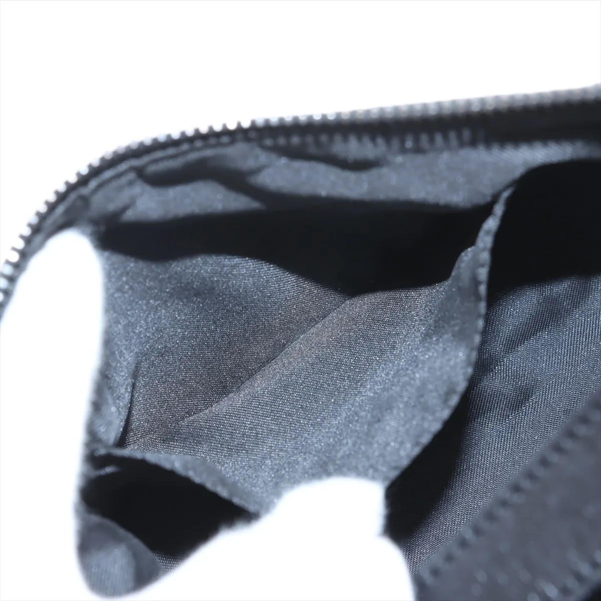 Zucchino Canvas x Leather Shoulder Bag Black 8BR444 — view 8