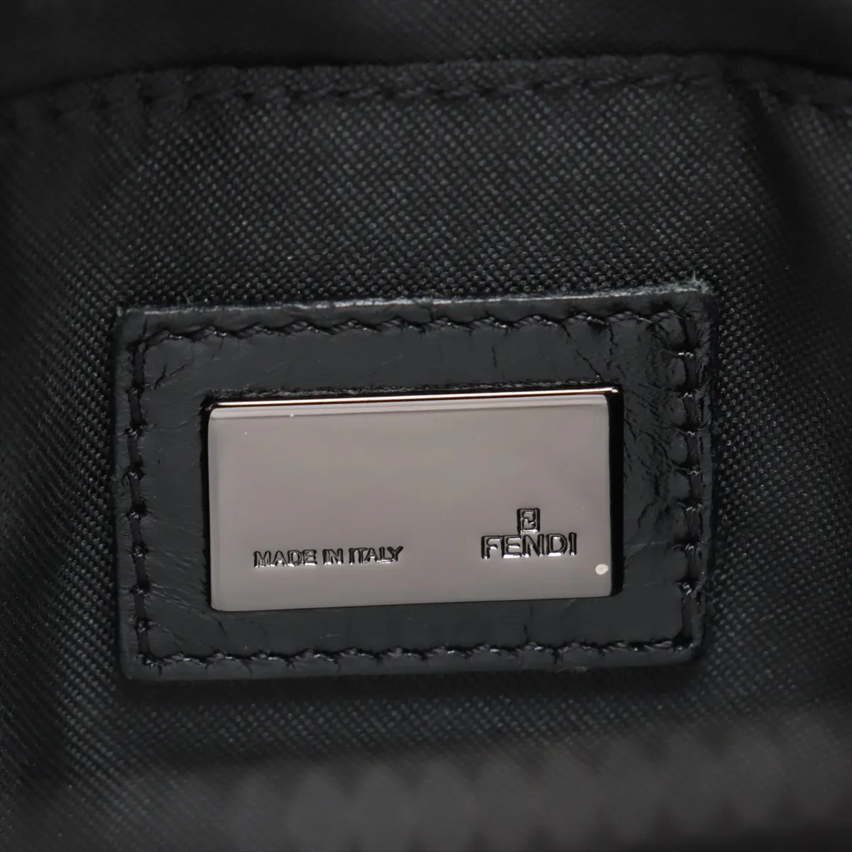 Zucchino Canvas x Leather Shoulder Bag Black 8BR444 — view 9