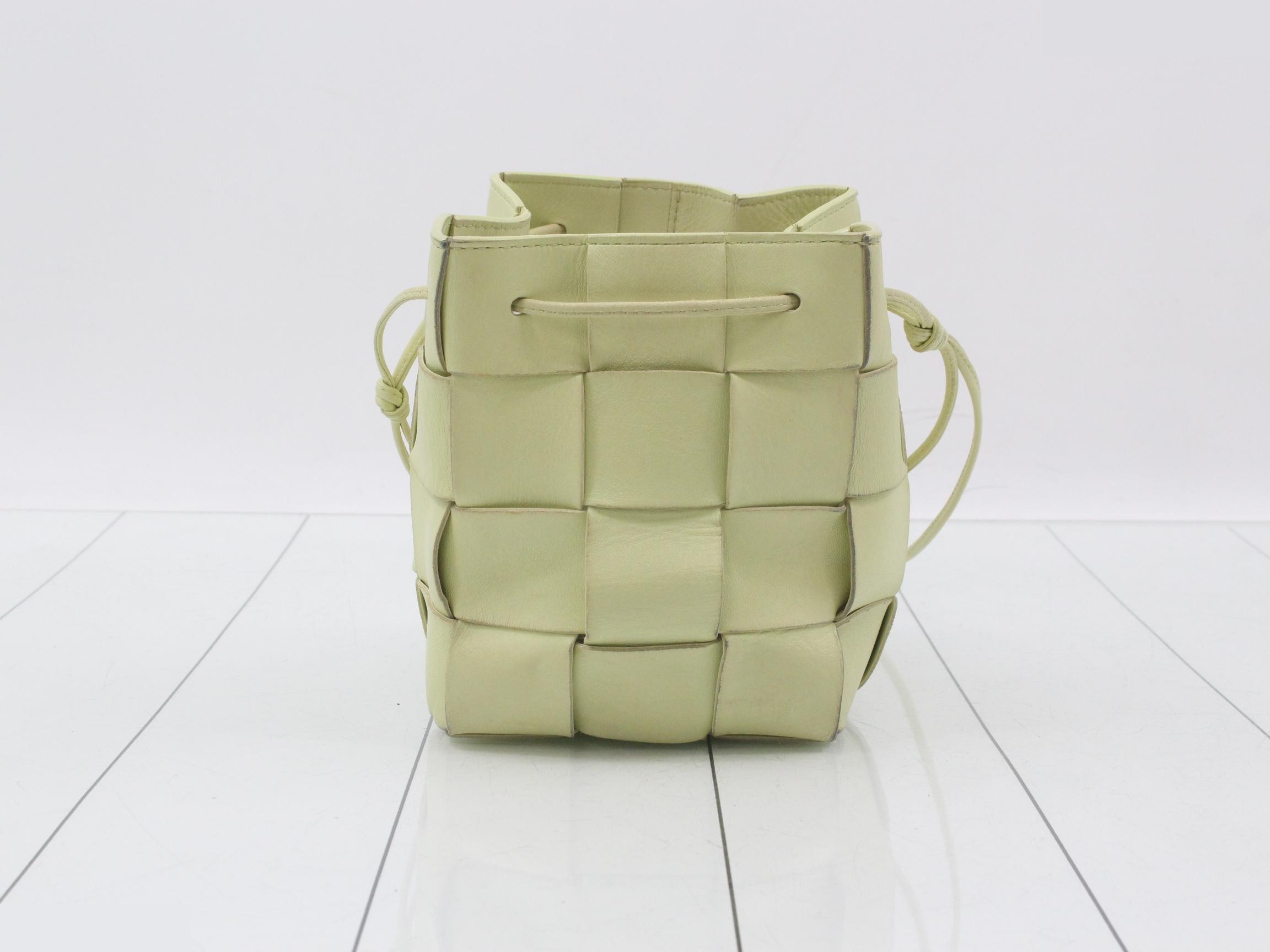 Intrecciato (Bag) Shoulder Bag, Small Cassette, Green — view 2