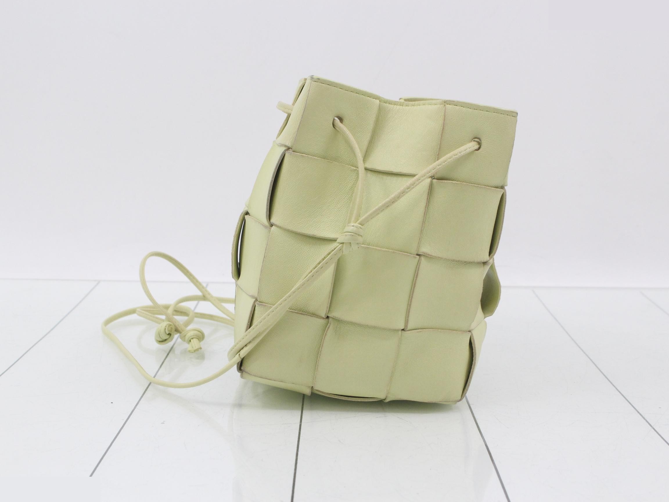 Intrecciato (Bag) Shoulder Bag, Small Cassette, Green — view 3