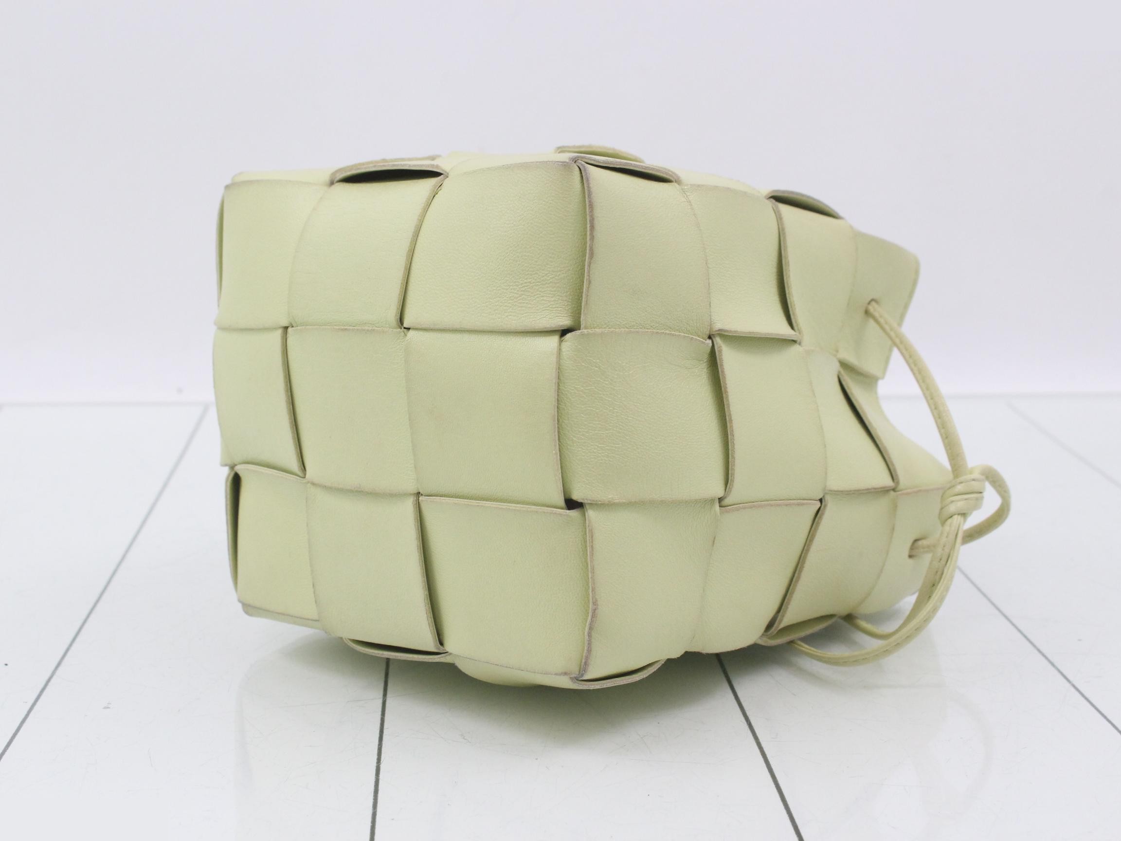 Intrecciato (Bag) Shoulder Bag, Small Cassette, Green — view 6