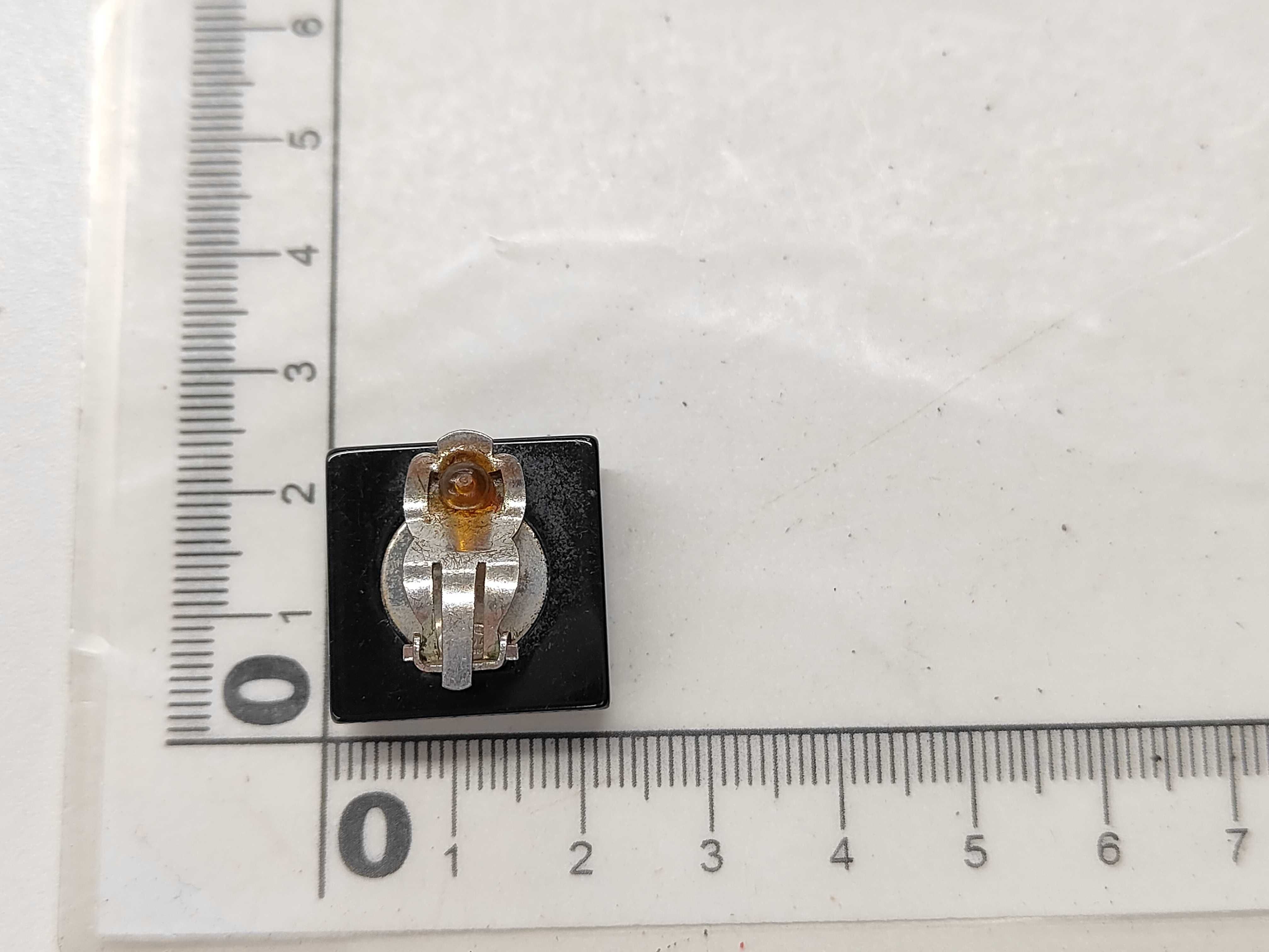 Square Heart Rhinestone Black Yellow Gold Earrings — view 6