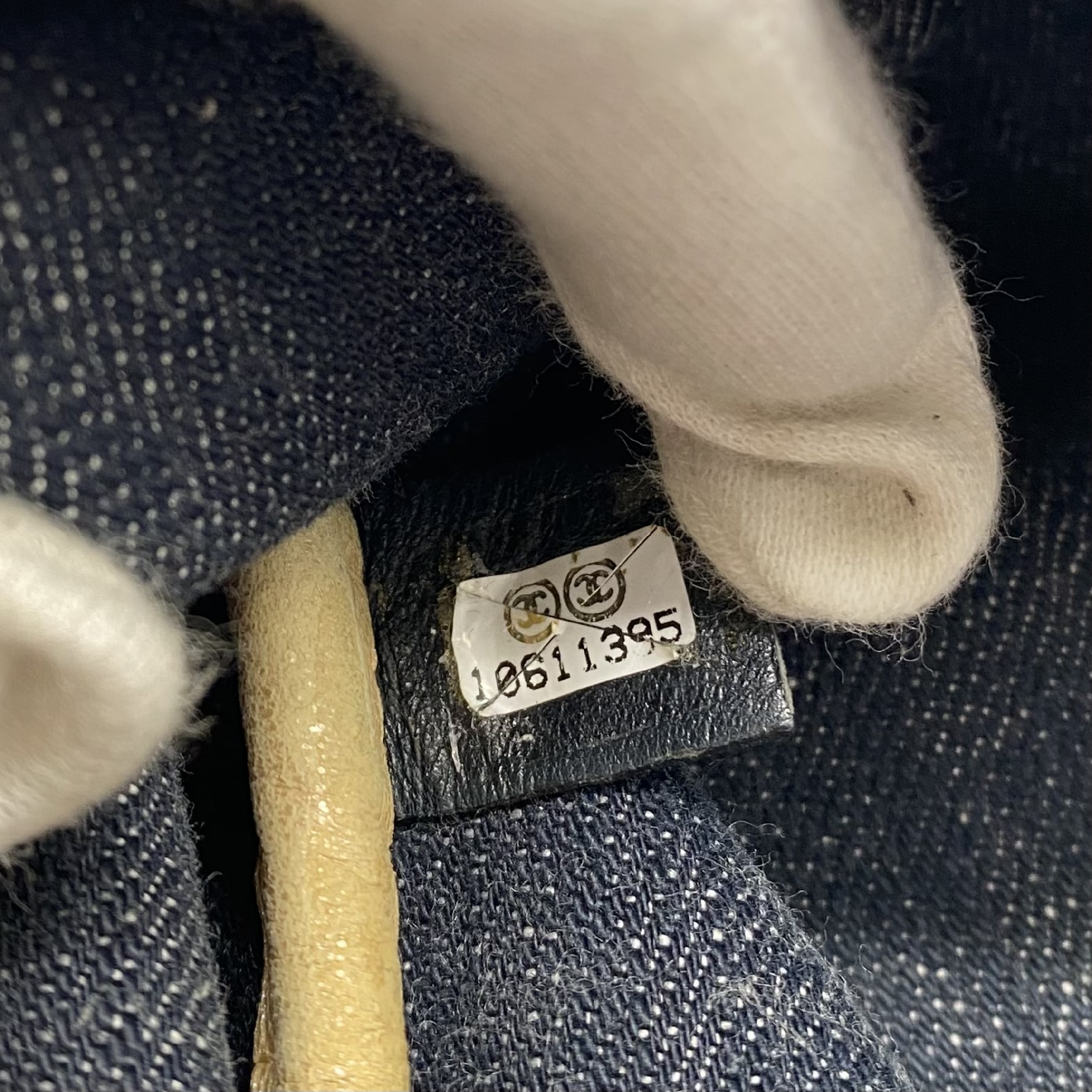 Sparkling Coco Mark Denim Shoulder Bag — view 9