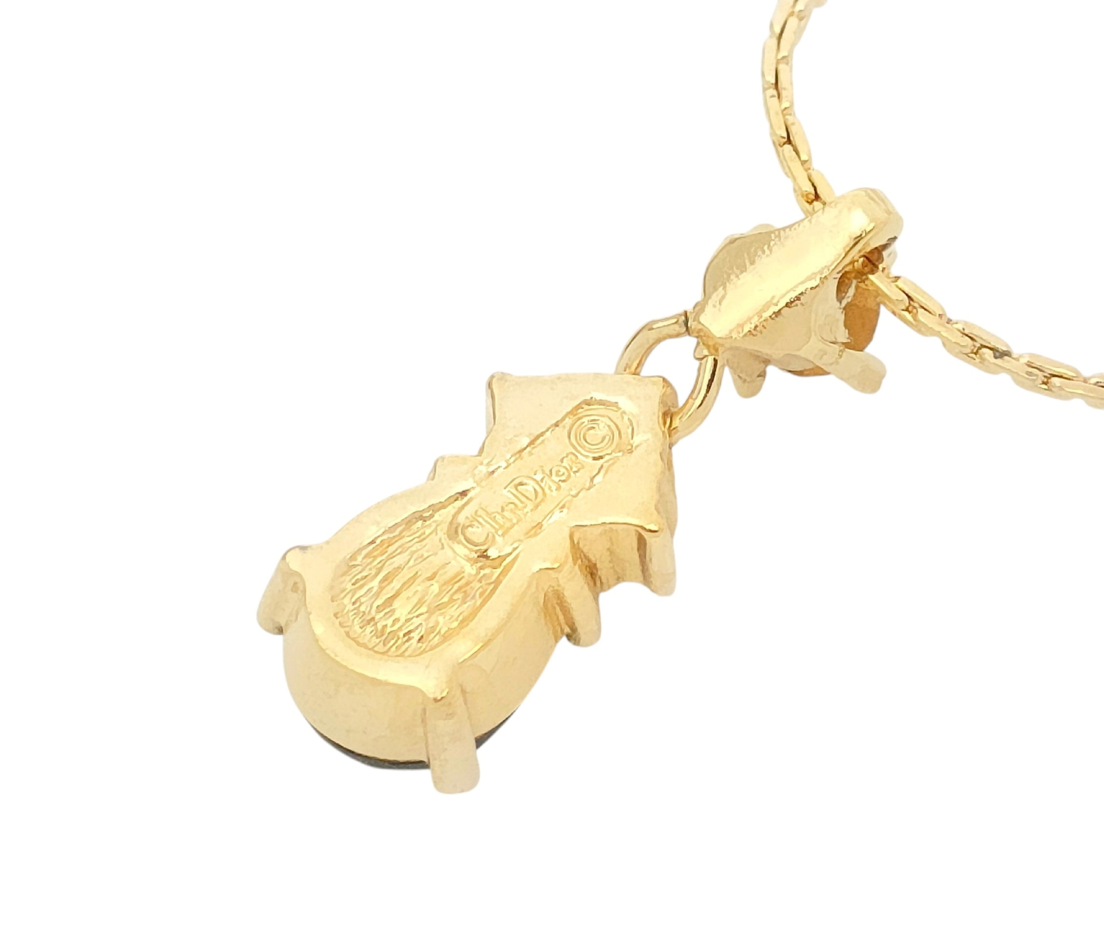 Christian Gold & Bluestone Pendant Necklace, 5.77g — view 2