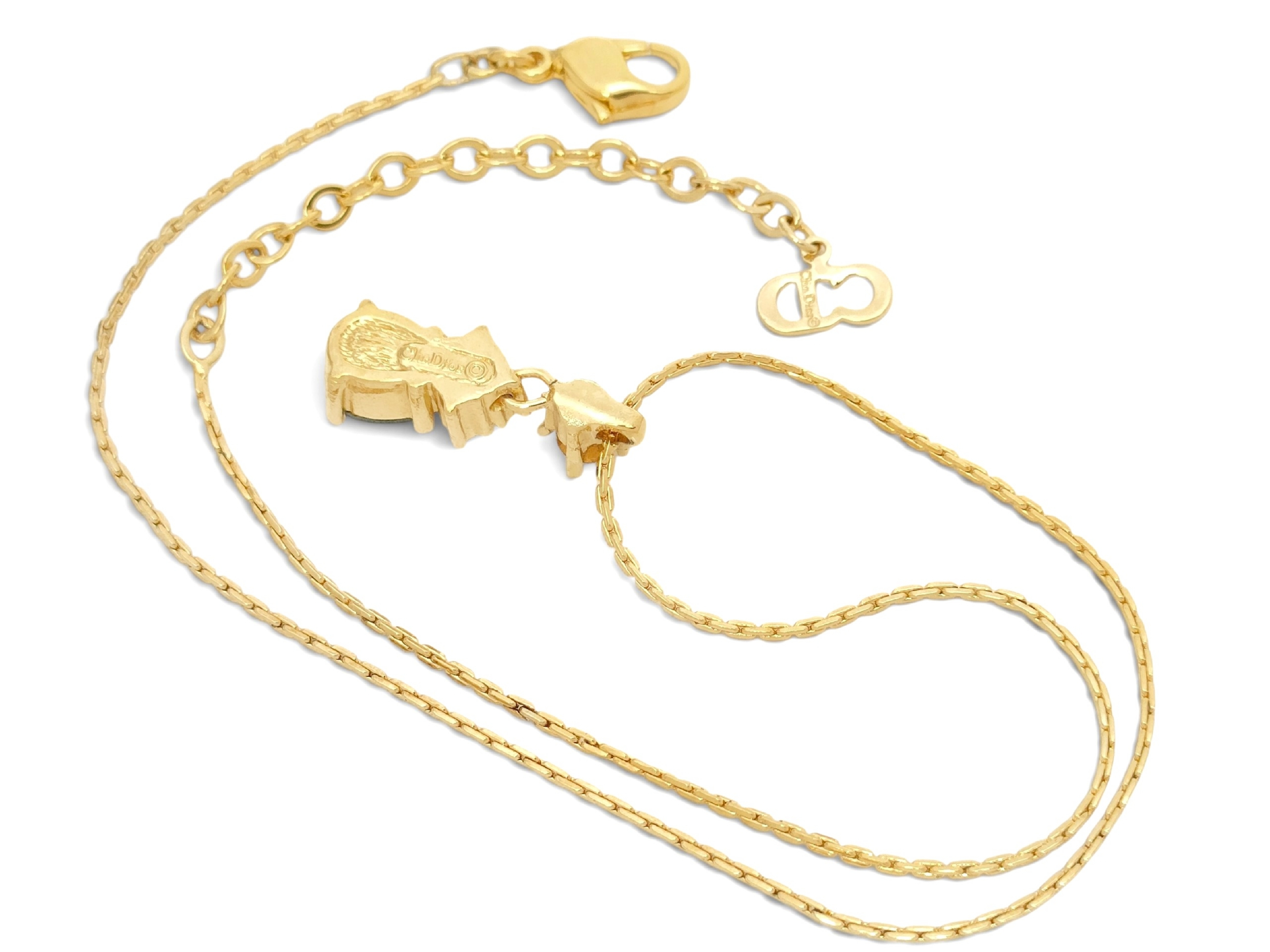 Christian Gold & Bluestone Pendant Necklace, 5.77g — view 6
