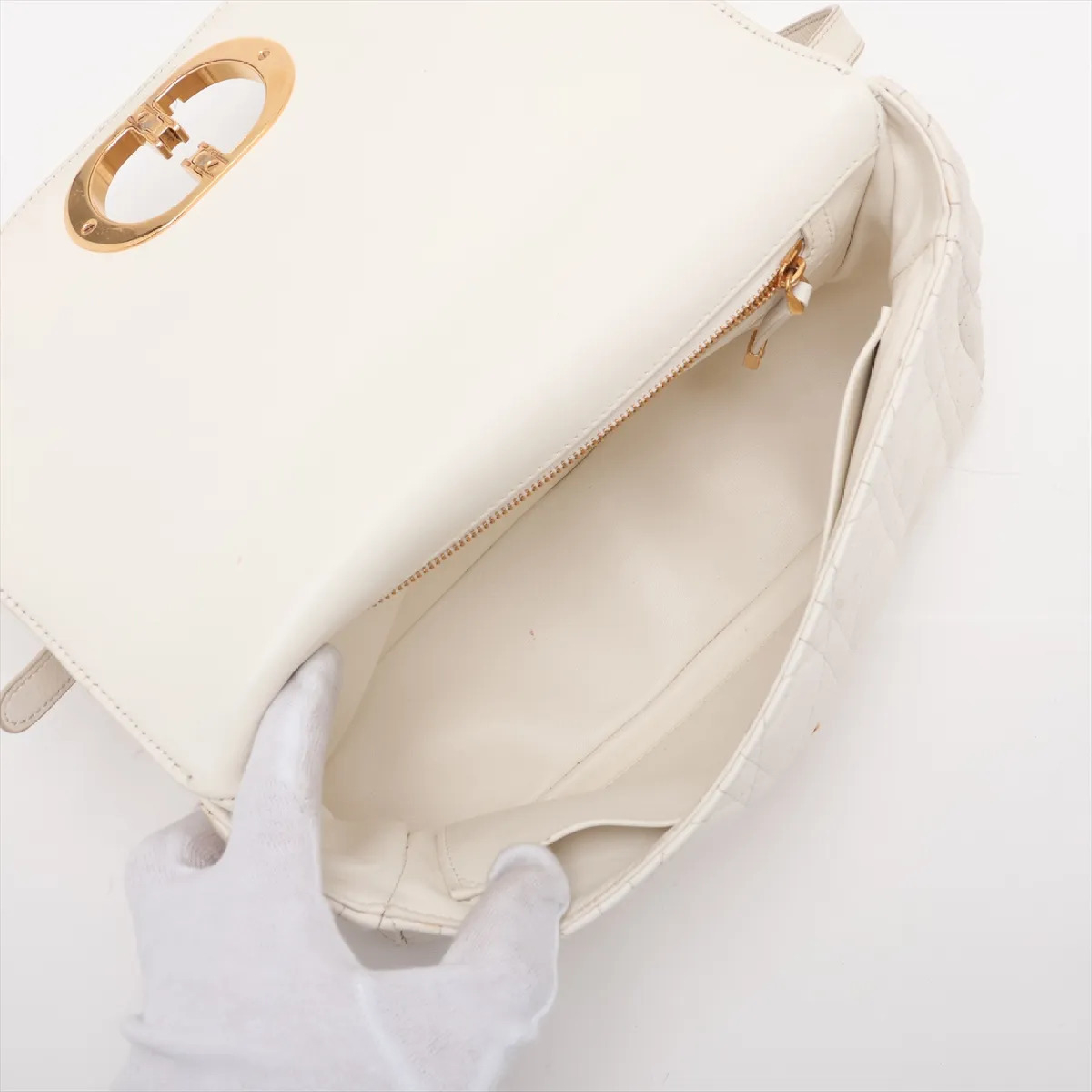Cannage Caro Leather Chain Shoulder Bag — view 6