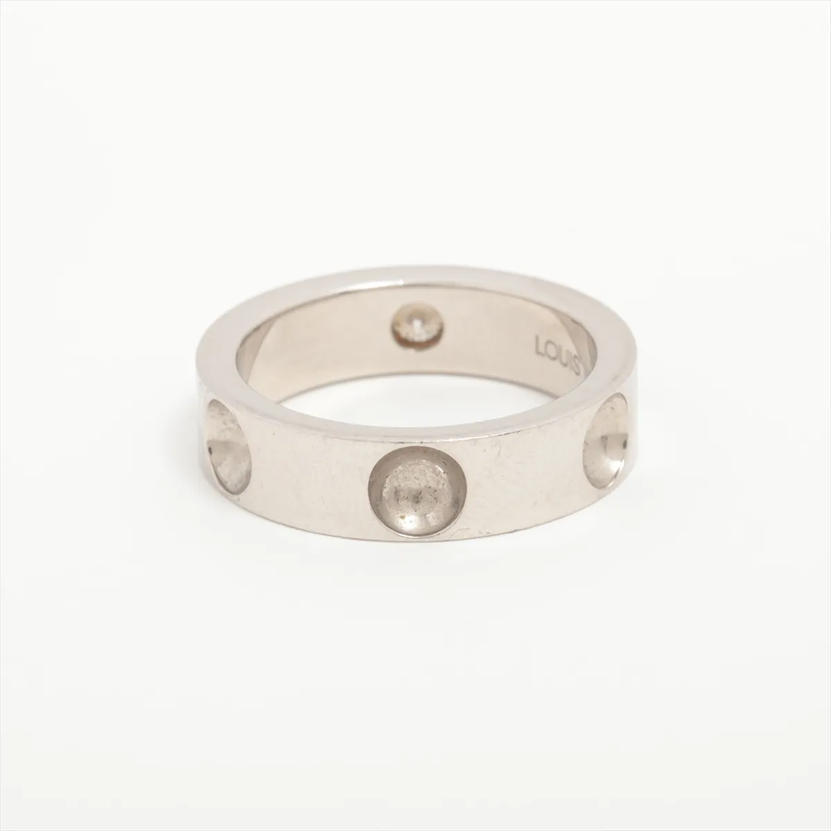 Petit Berg Empreinte 1P Diamond Ring Pt950 9.4g 51 WFA395 Hallmark Fainted Damage — view 2