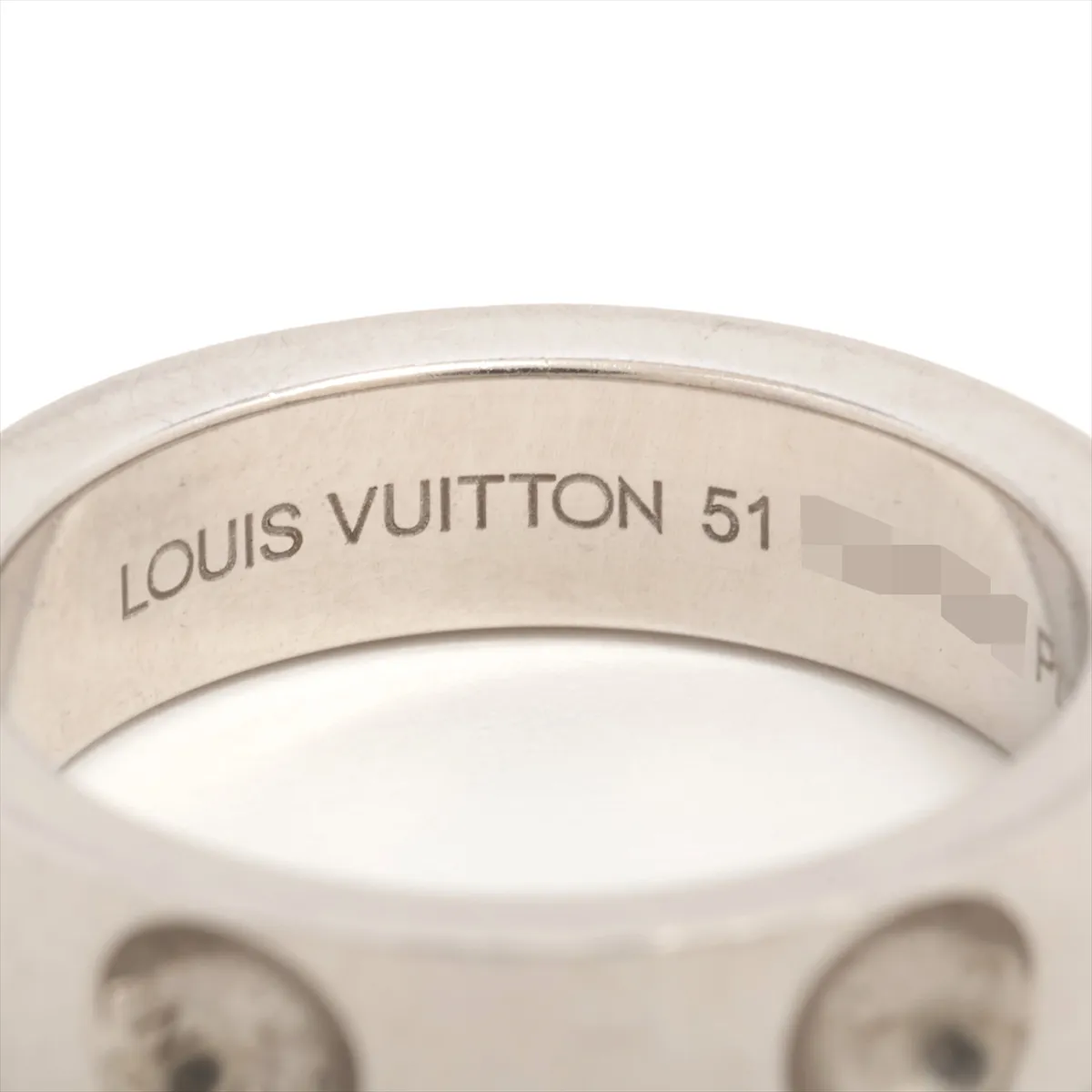 Petit Berg Empreinte 1P Diamond Ring Pt950 9.4g 51 WFA395 Hallmark Fainted Damage — view 3
