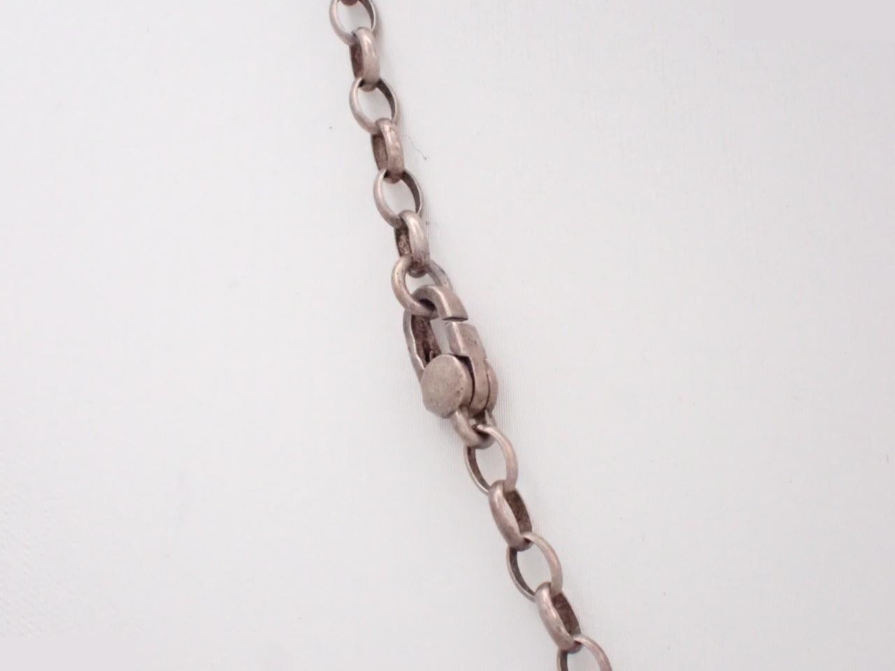 necklace, 925 sterling silver, 13.7g, chain approximately 54cm. — view 2