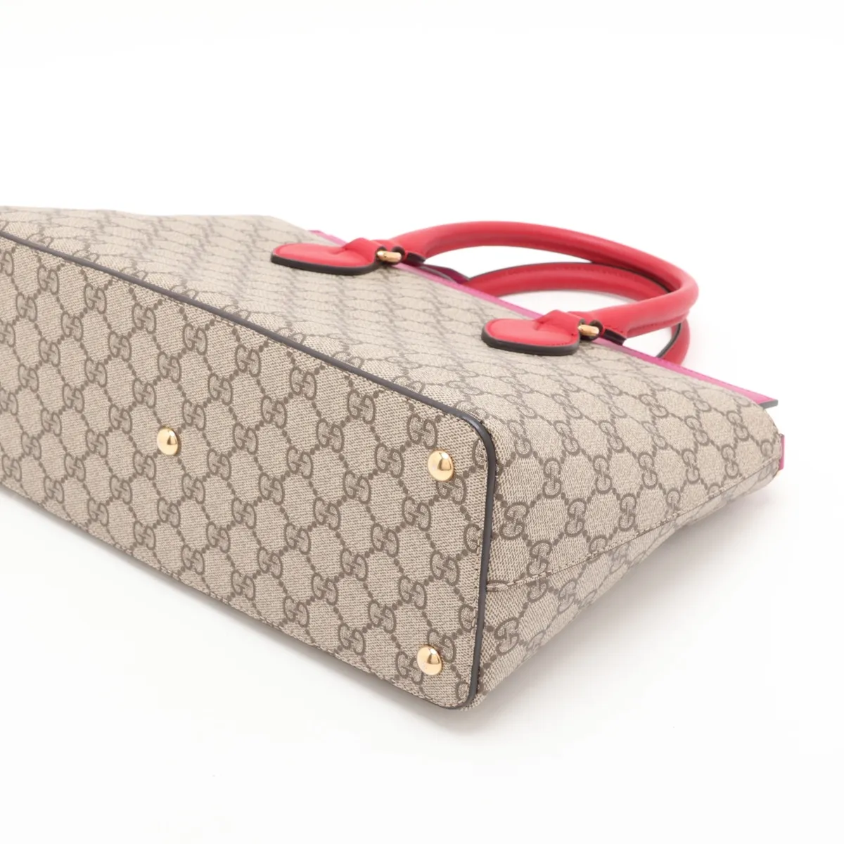 GG Supreme PVC x Leather 2-Way Handbag, Pink x Beige, 409534 — view 3