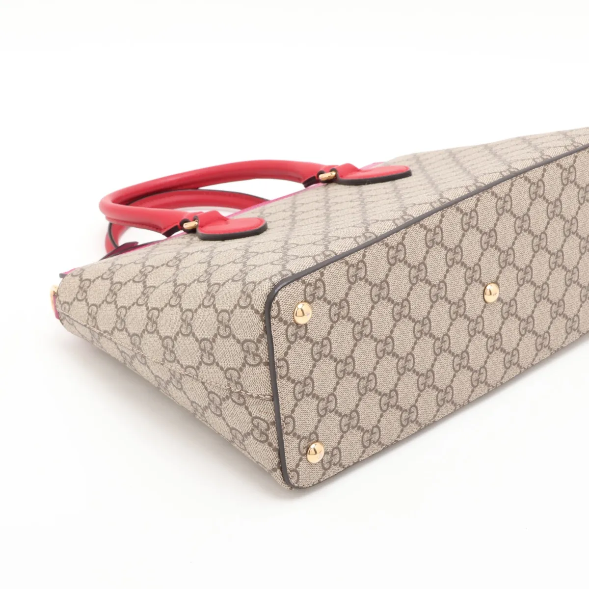 GG Supreme PVC x Leather 2-Way Handbag, Pink x Beige, 409534 — view 4