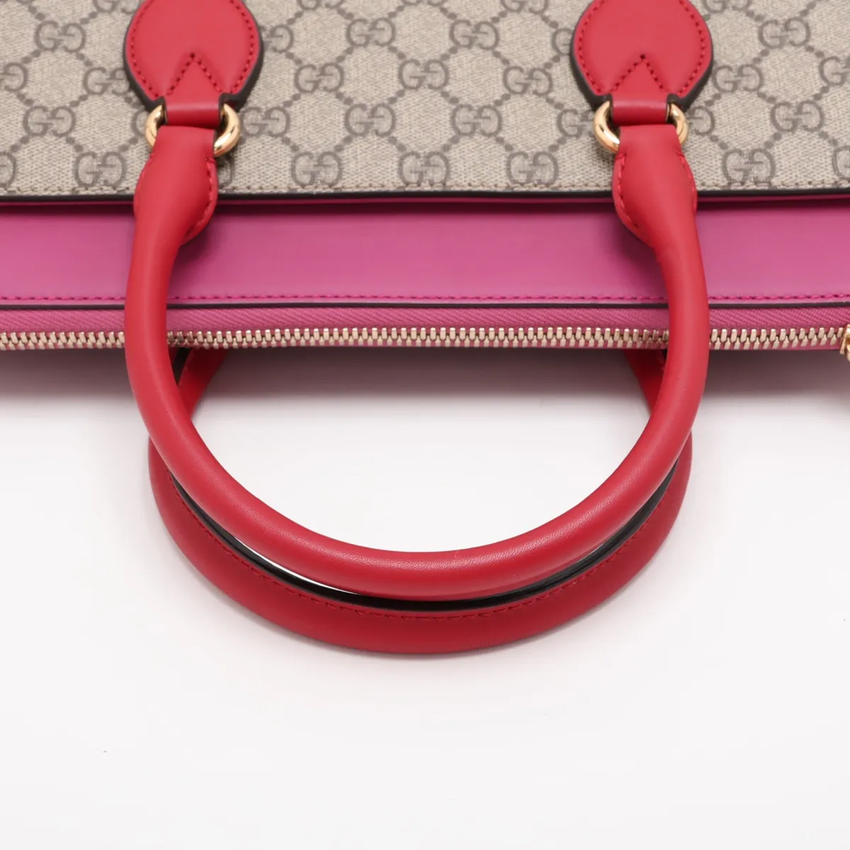 GG Supreme PVC x Leather 2-Way Handbag, Pink x Beige, 409534 — view 5