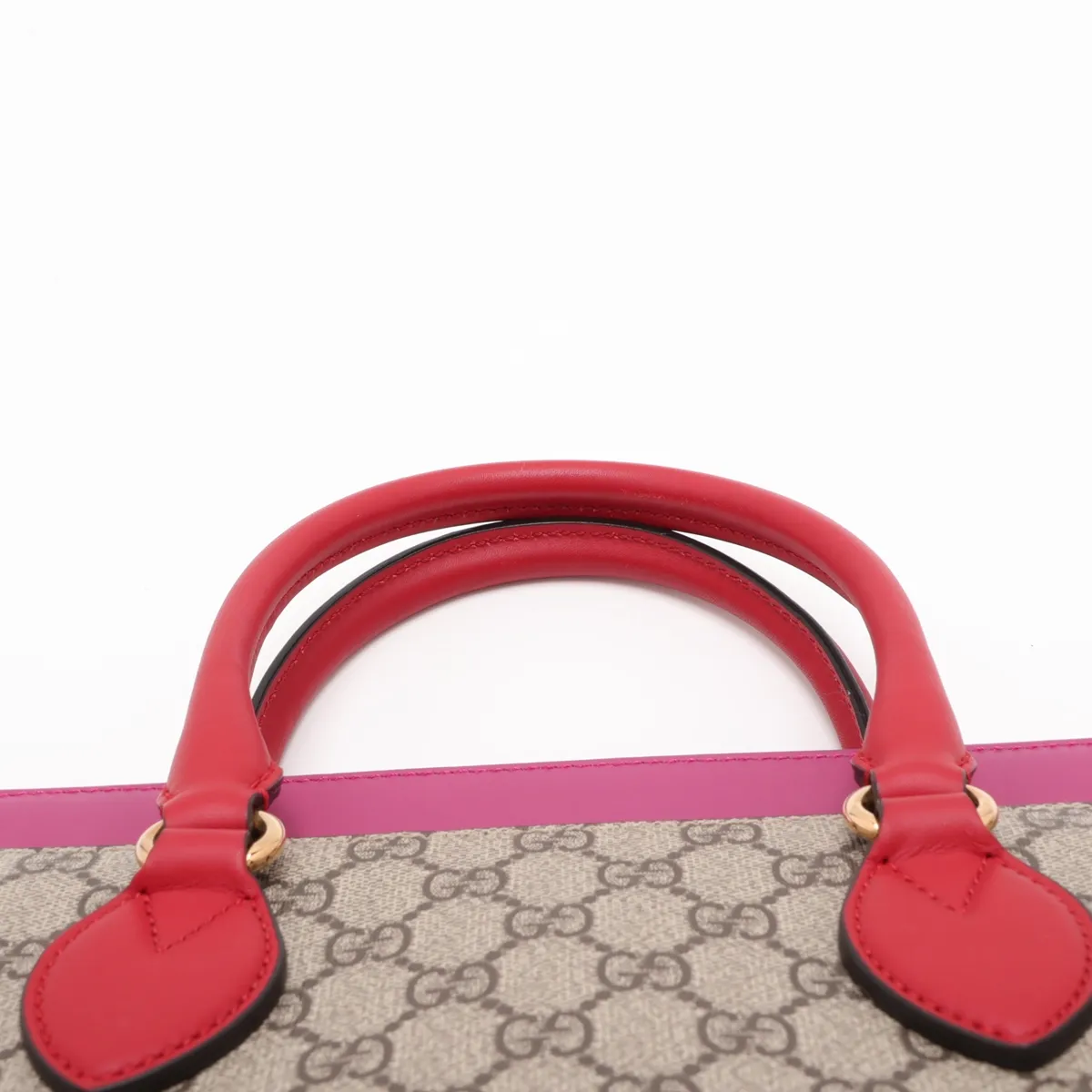 GG Supreme PVC x Leather 2-Way Handbag, Pink x Beige, 409534 — view 6
