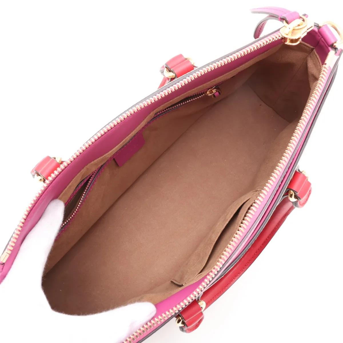 GG Supreme PVC x Leather 2-Way Handbag, Pink x Beige, 409534 — view 8