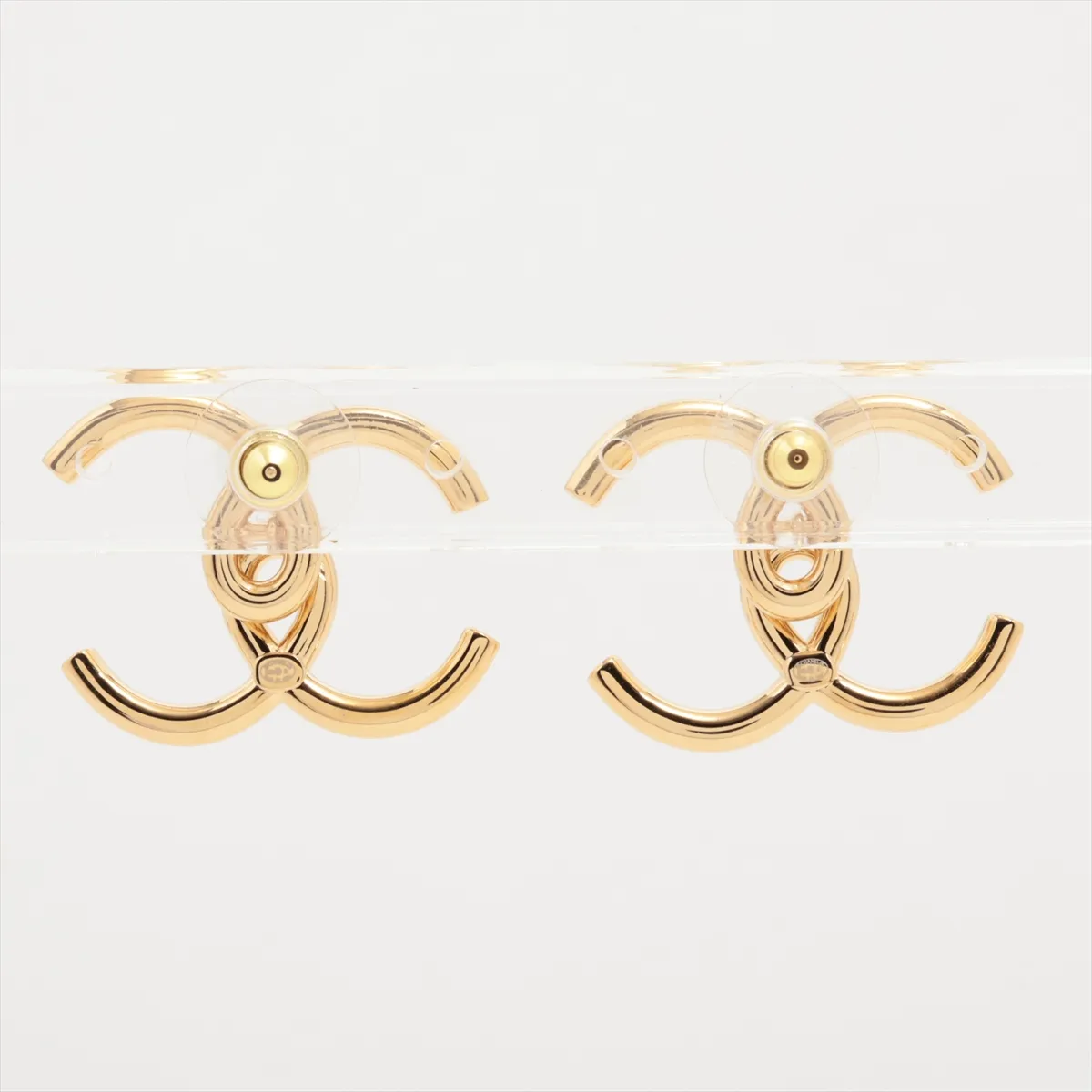 Coco Mark B26B Earrings (Pair) GP x Rhinestone Gold, — view 2