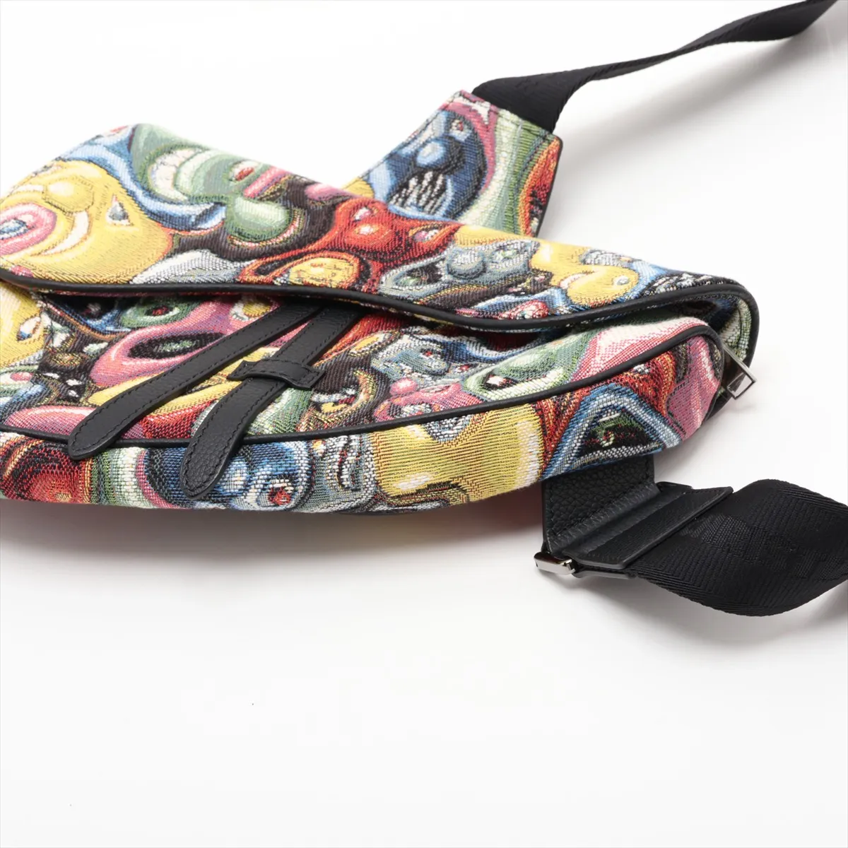 x Kennysharf Saddle Bag Canvas x Leather Body Bag Multicolor — view 3