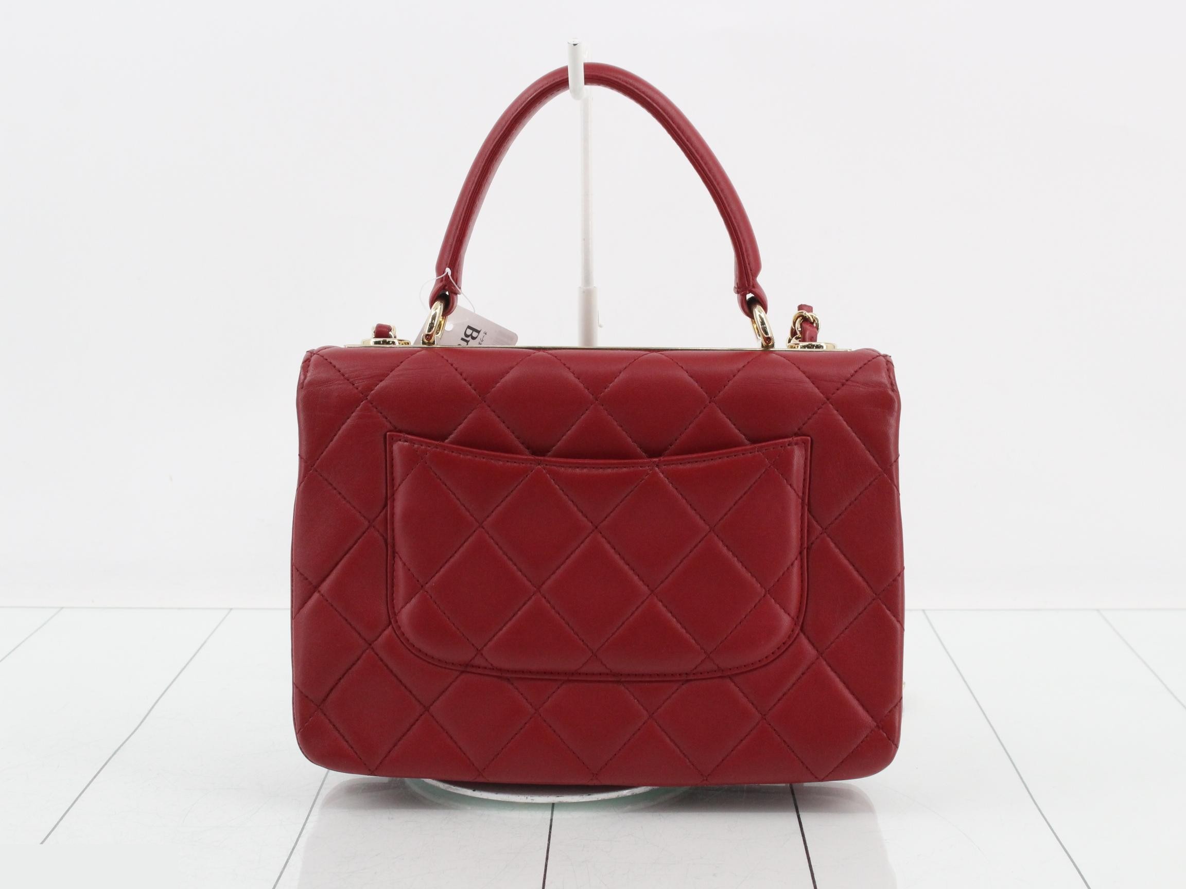 Trendy CC Leather Turnlock 2-Way Handbag — view 2