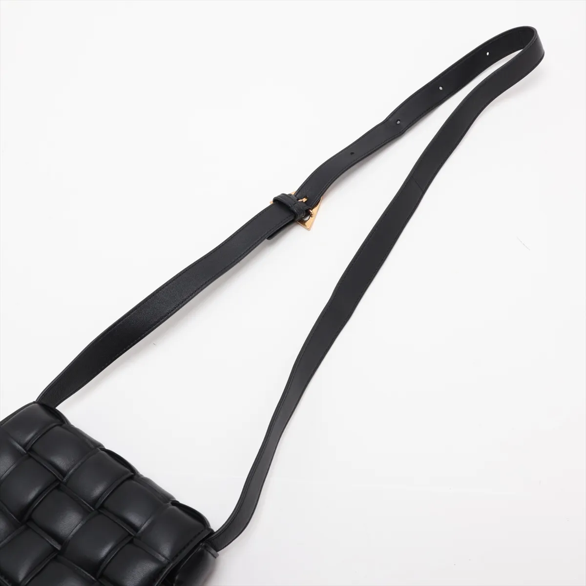 Maxi Intrecciato Padded Cassette Leather Shoulder Bag, Black — view 5