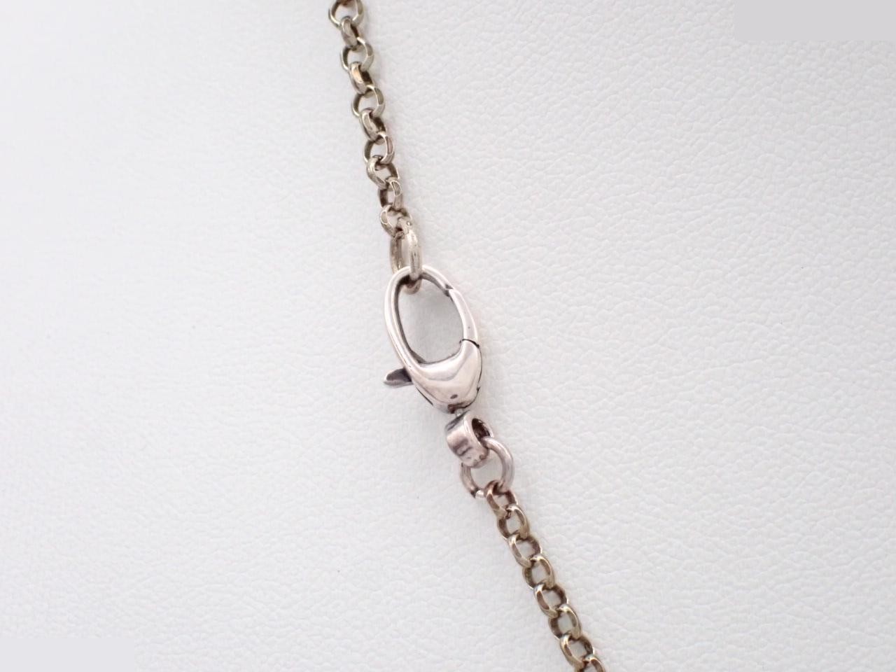 Double G Necklace, Silver, Arabesque Design, 925 Sterling Silver / 15.2g — view 2