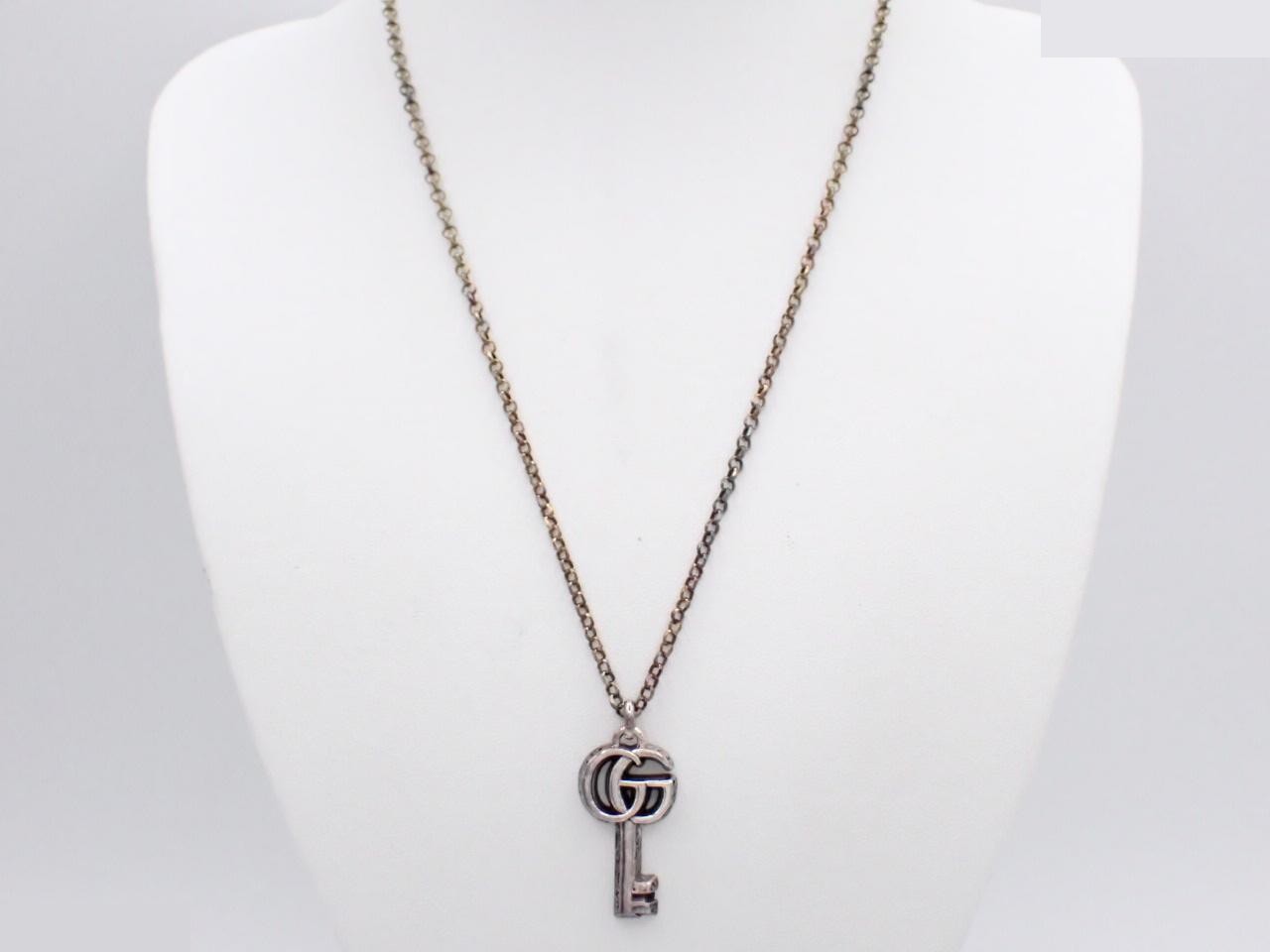 Double G Necklace, Silver, Arabesque Design, 925 Sterling Silver / 15.2g — view 3