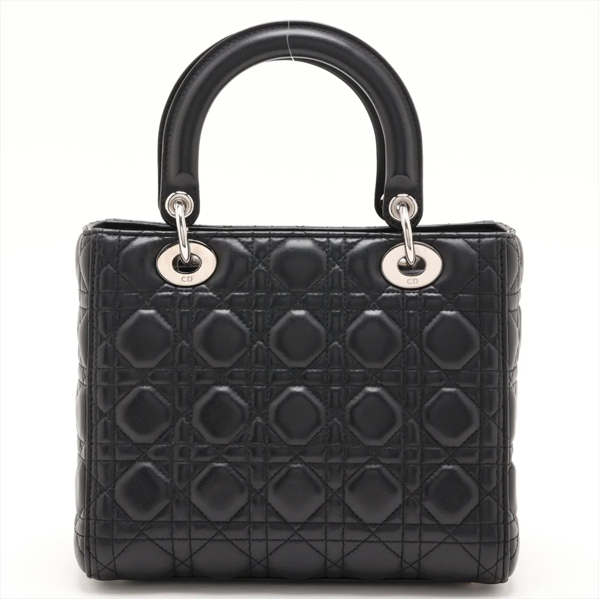 Cannage Lady Dior Leather 2-Way Handbag, Black — view 2