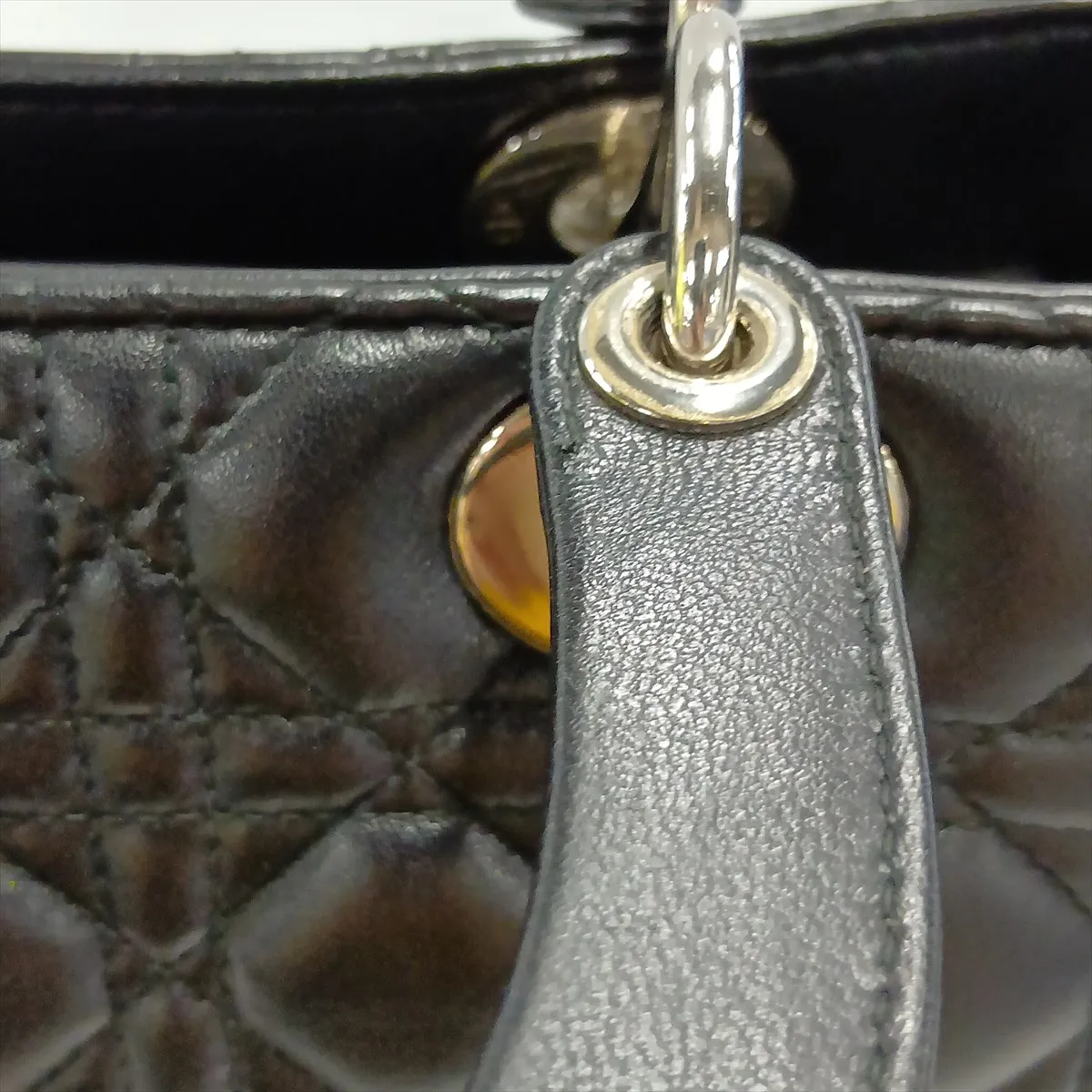 Cannage Lady Dior Leather 2-Way Handbag, Black — view 15