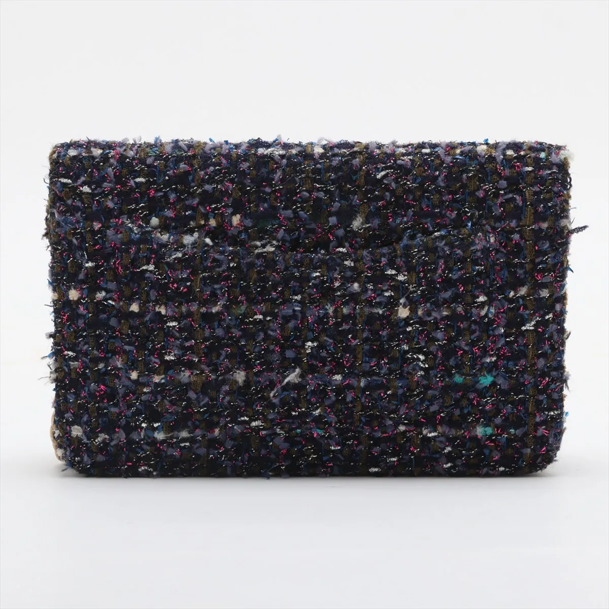 Matelasse Tweed Chain Wallet Blue Gold Hardware 26708924 No. 26 — view 2