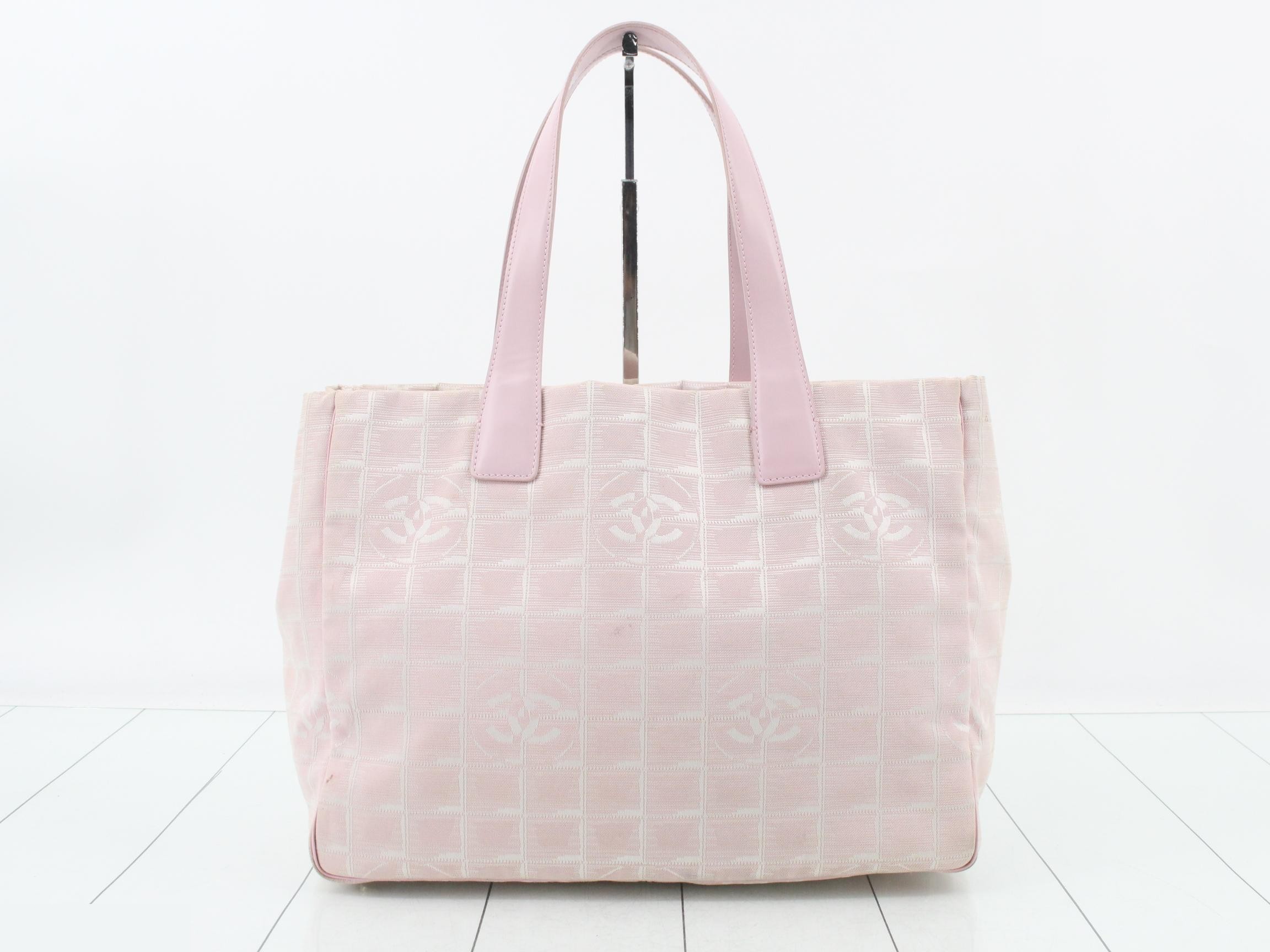 New Travel Line Nylon Tote Bag, Pink