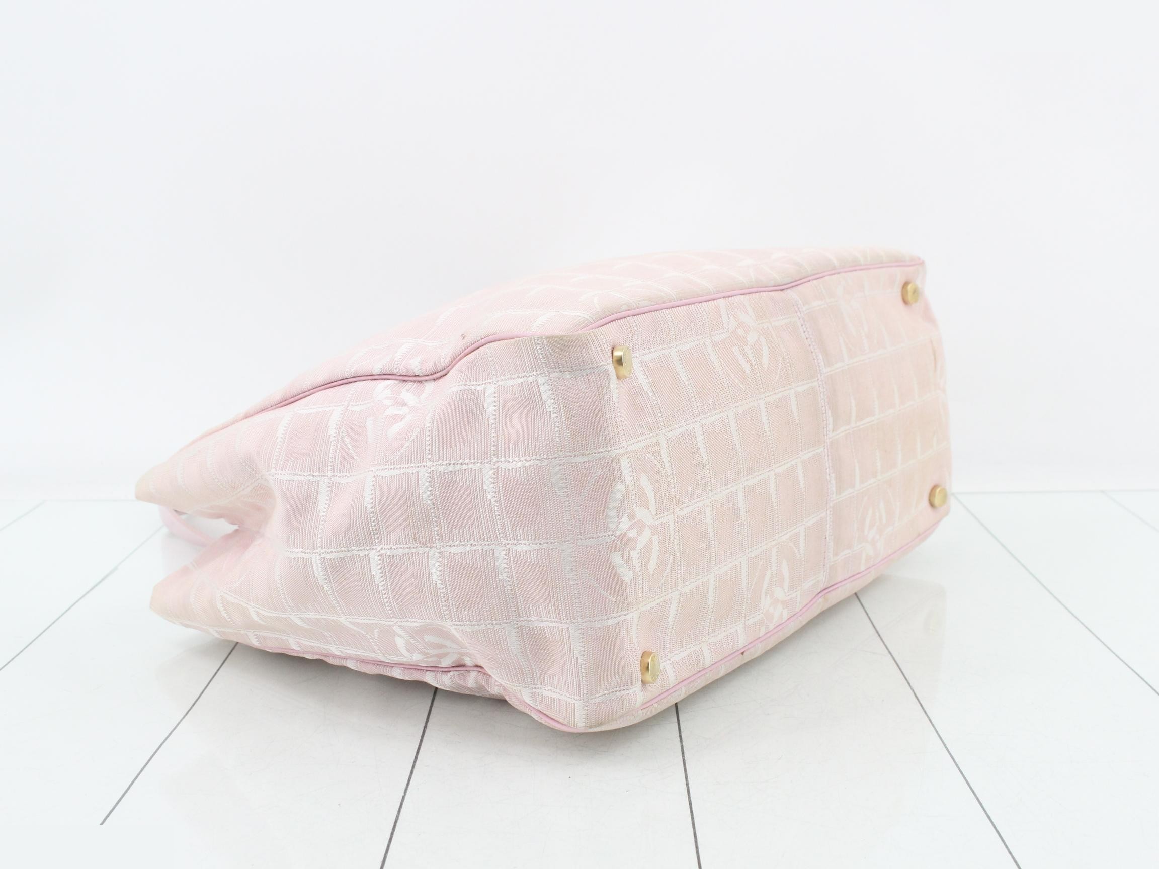 New Travel Line Nylon Tote Bag, Pink — view 5