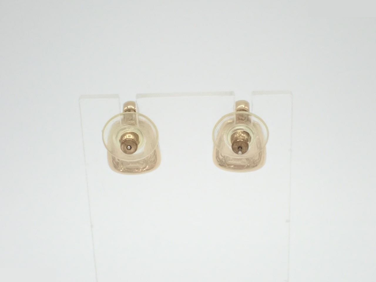 Rhinestone earrings, black/gold color — view 2