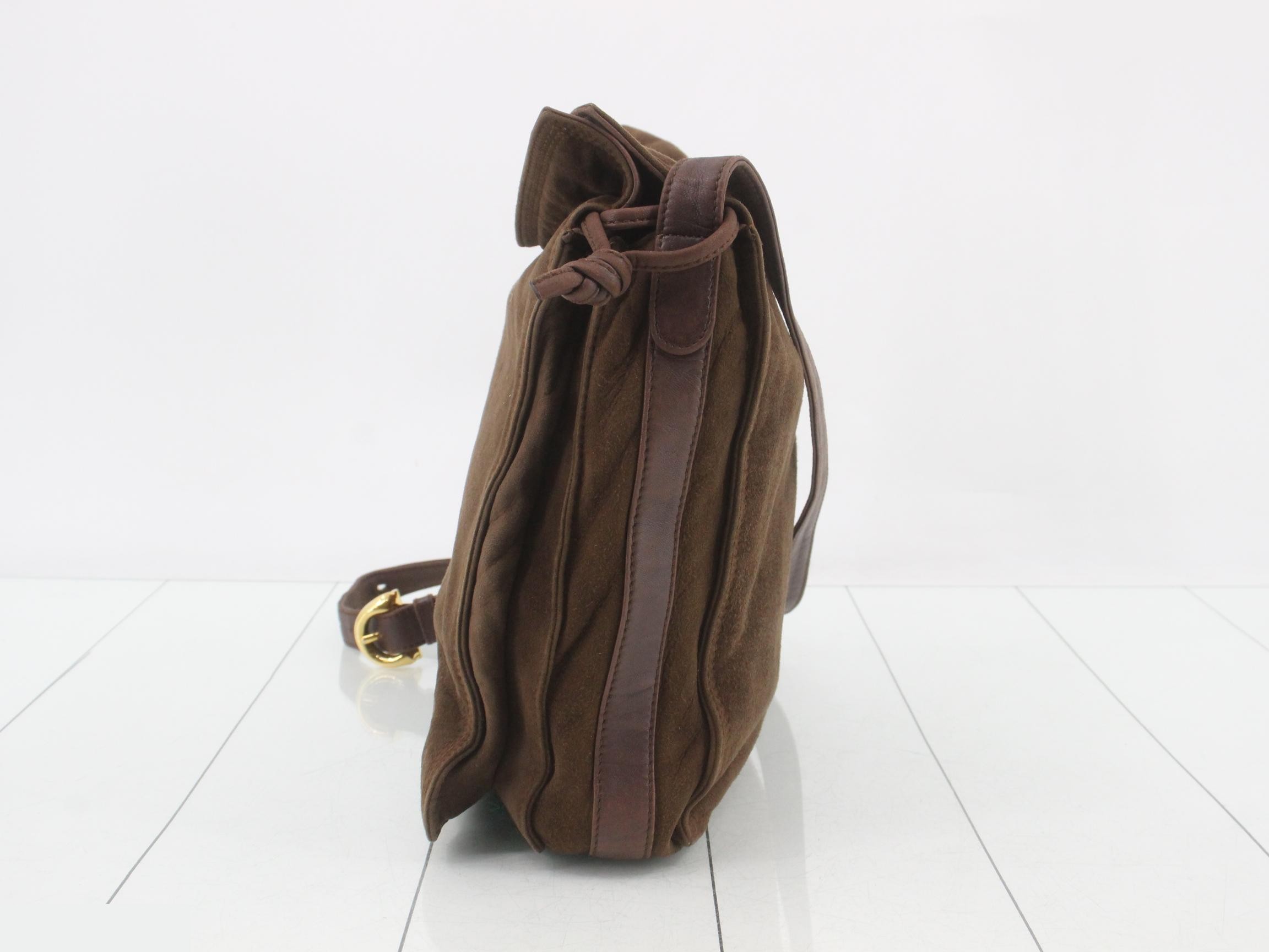 Flamenco shoulder bag, brown suede — view 3