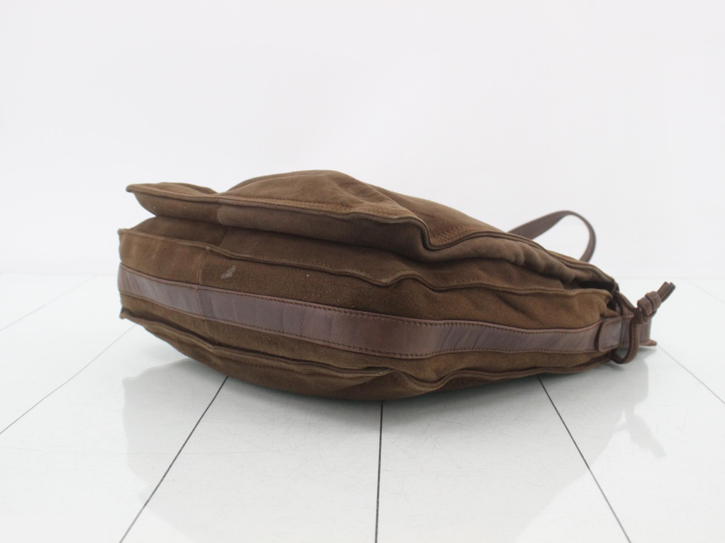 Flamenco shoulder bag, brown suede — view 6