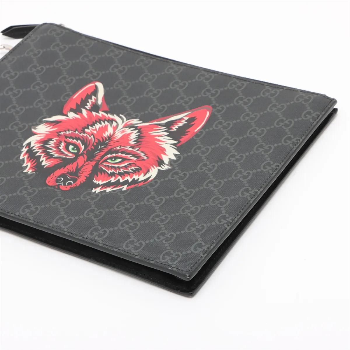 GG Supreme PVC x Leather Clutch Bag Black x Red 547084 — view 3
