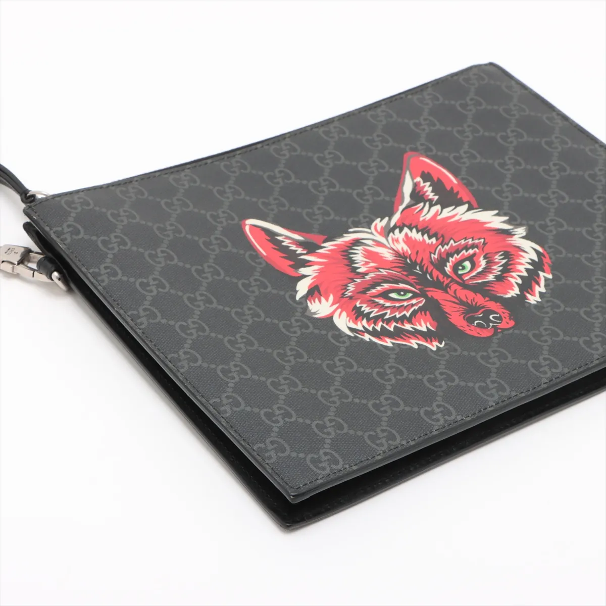 GG Supreme PVC x Leather Clutch Bag Black x Red 547084 — view 4