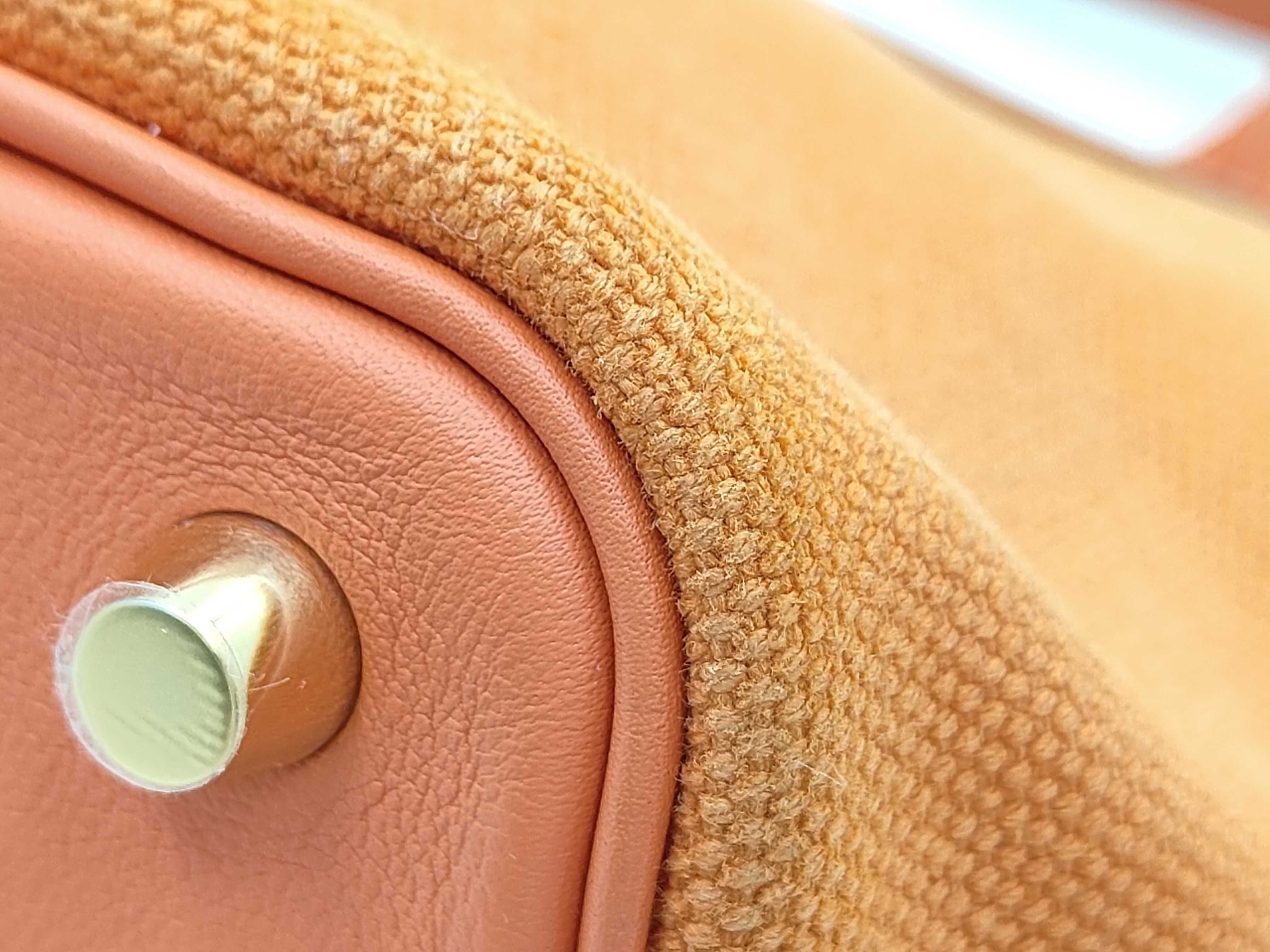 Picotin Lock PM Cargo Bag, U stamp, Orange, Gold hardware, Toile/Swift leather, Women's handbag — view 9