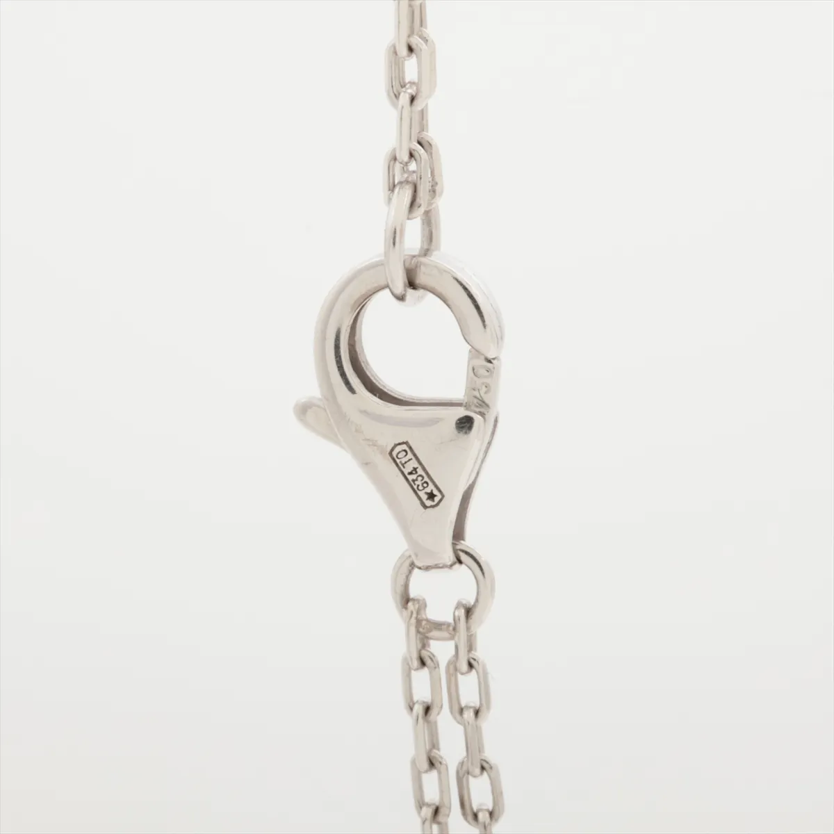 Love Circle 2P Diamond Necklace 750 (WG) 6.8g YV2518 (Dents on the pendant) — view 3