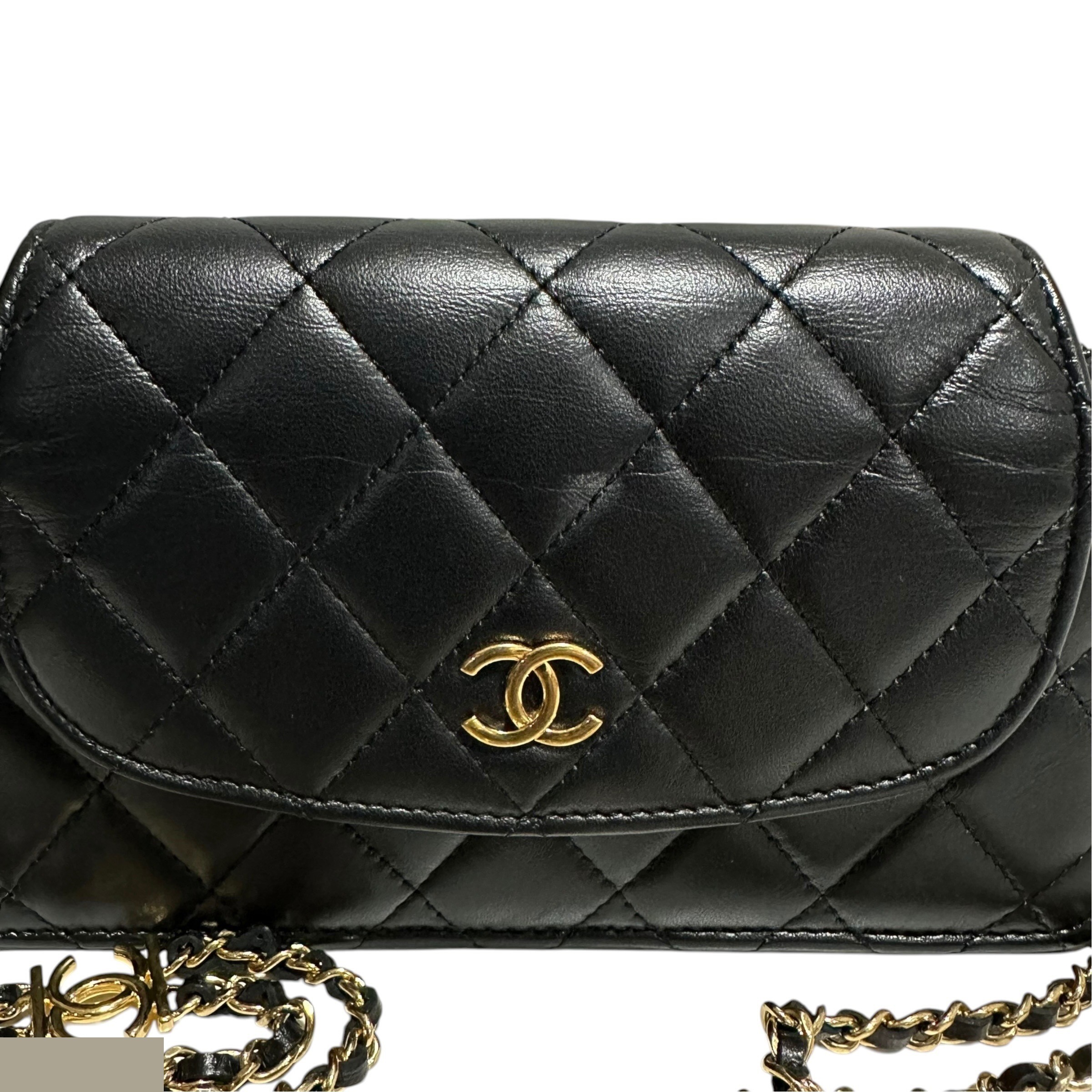 Matelassé Lambskin Mini Chain Clutch Shoulder Bag AP2999 — view 4