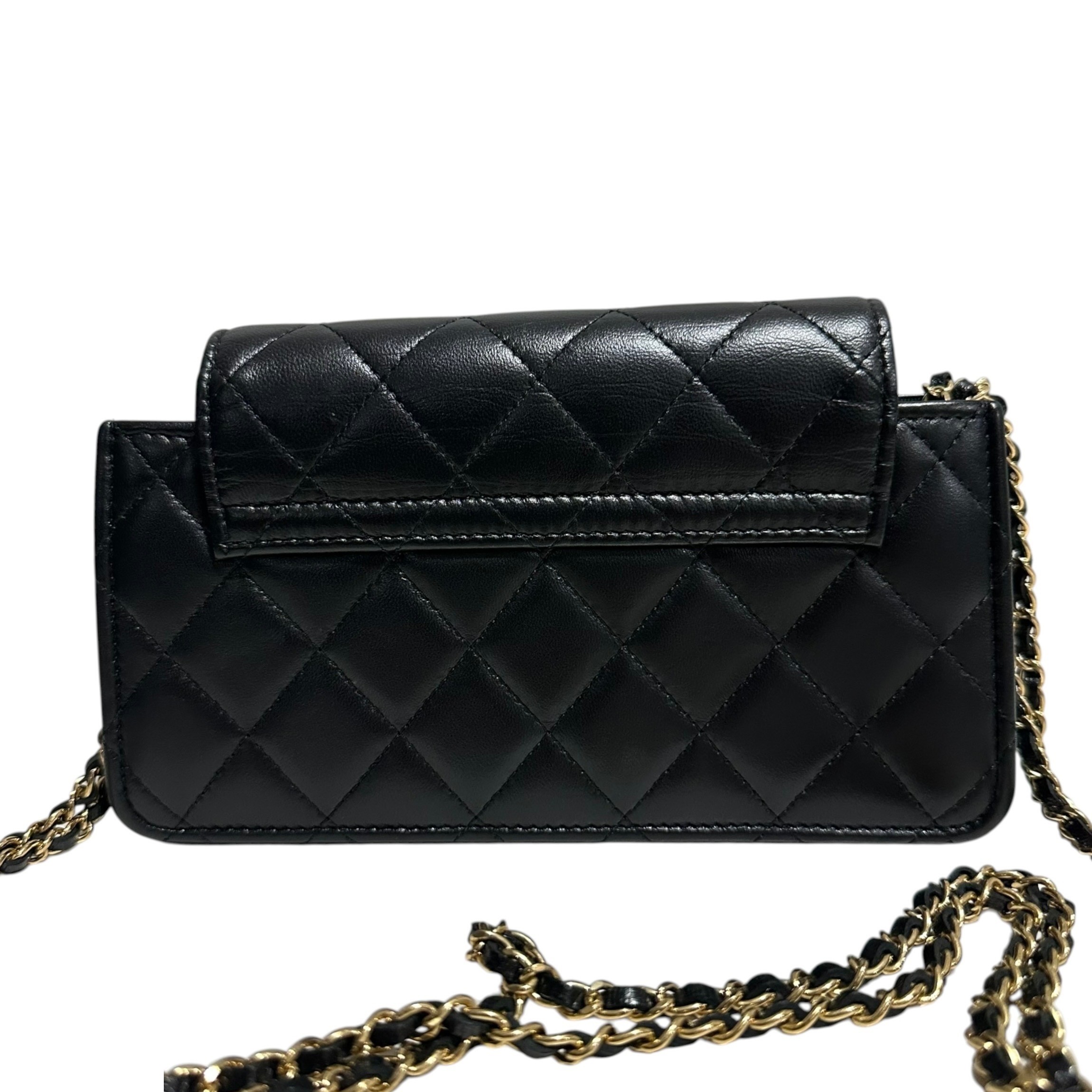 Matelassé Lambskin Mini Chain Clutch Shoulder Bag AP2999 — view 5