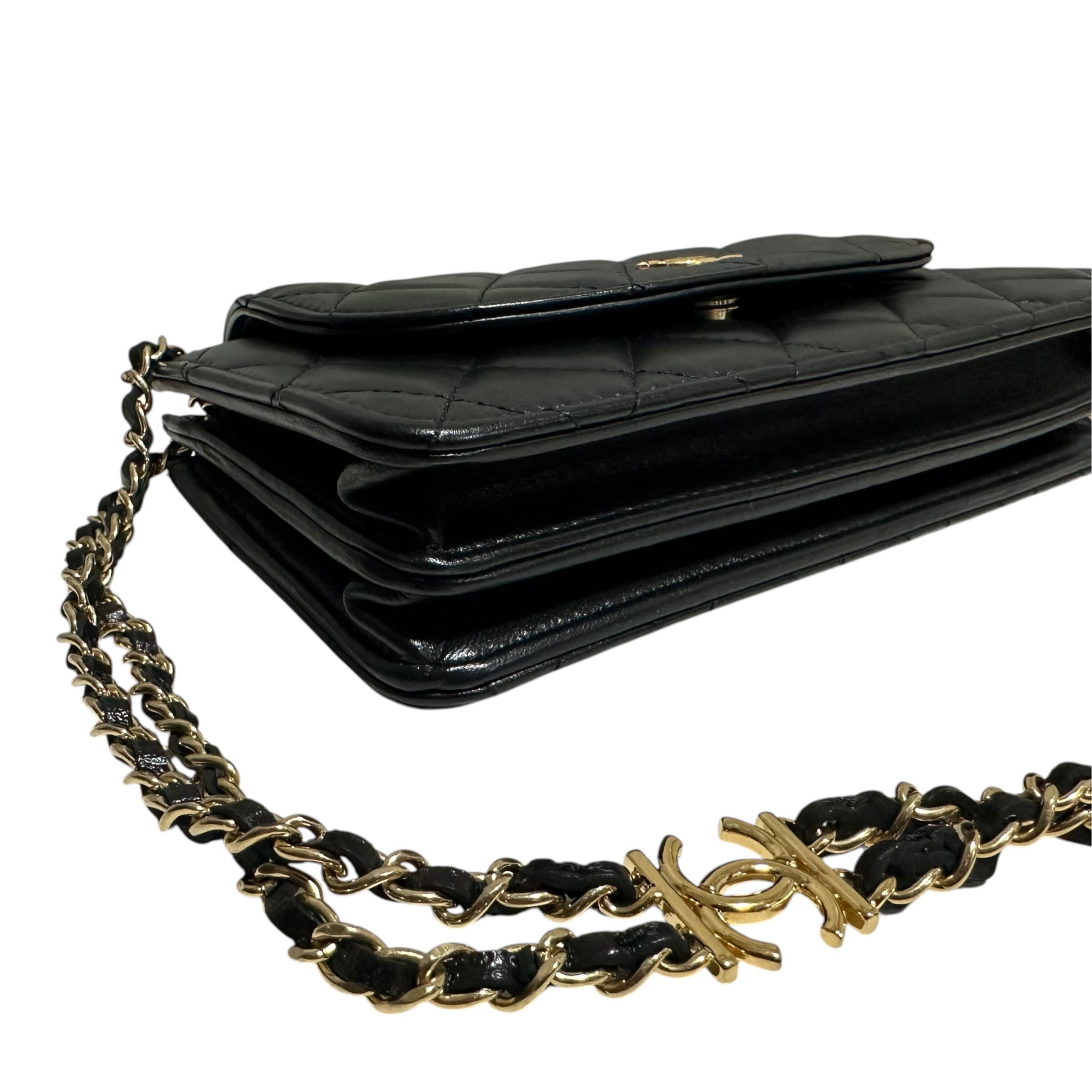 Matelassé Lambskin Mini Chain Clutch Shoulder Bag AP2999 — view 6