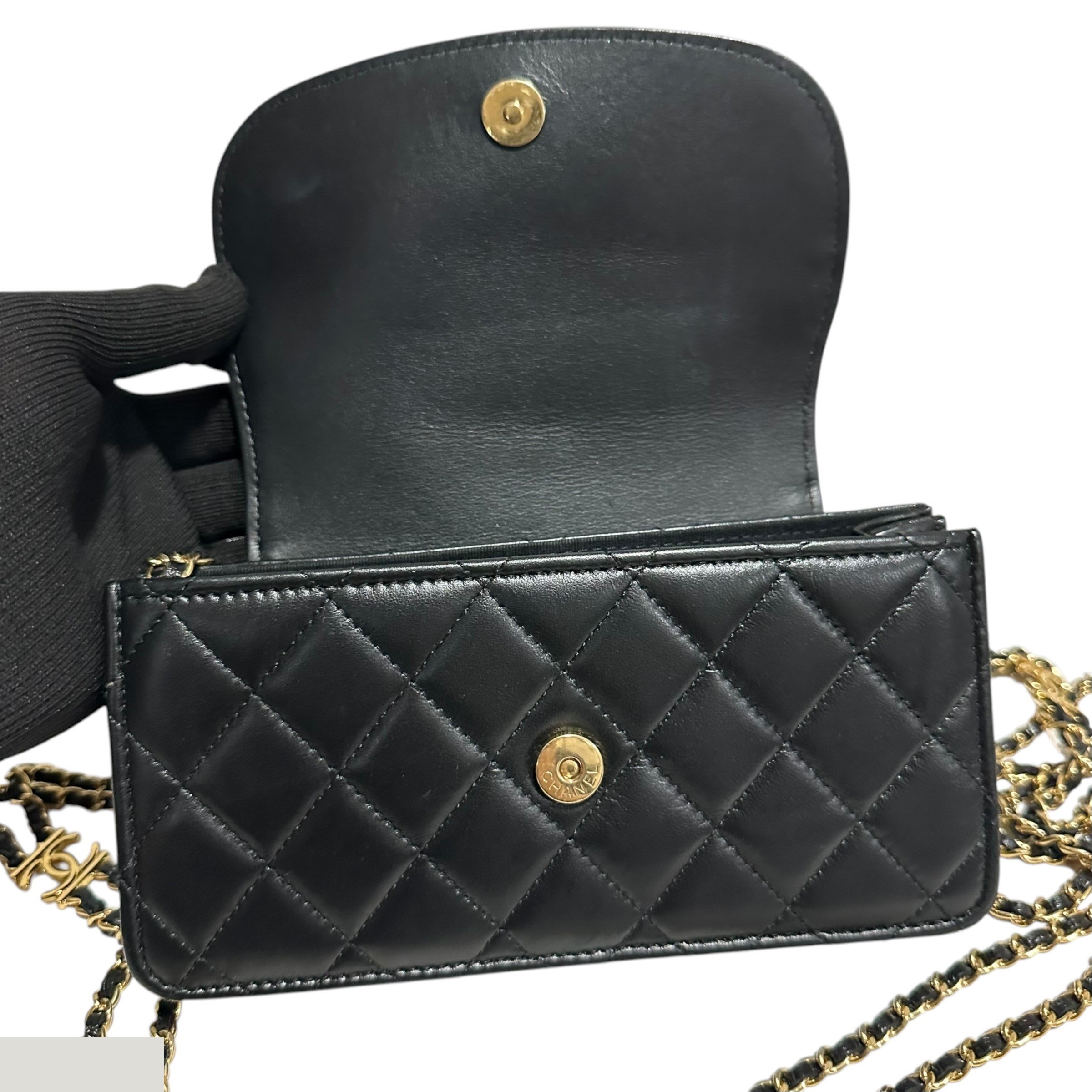 Matelassé Lambskin Mini Chain Clutch Shoulder Bag AP2999 — view 8