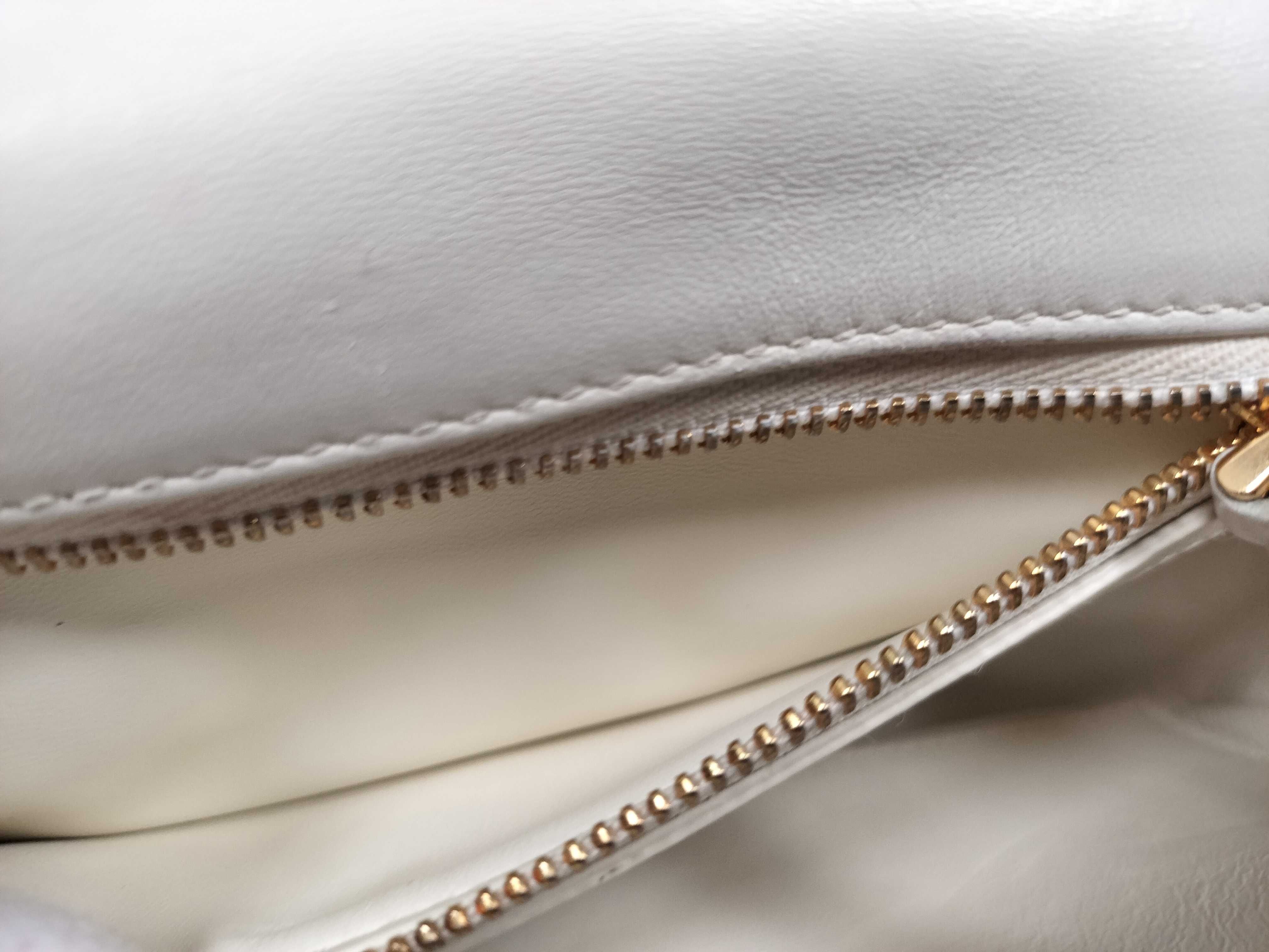 Cannage Caro Small Lambskin Chain Shoulder Bag (White) — view 11