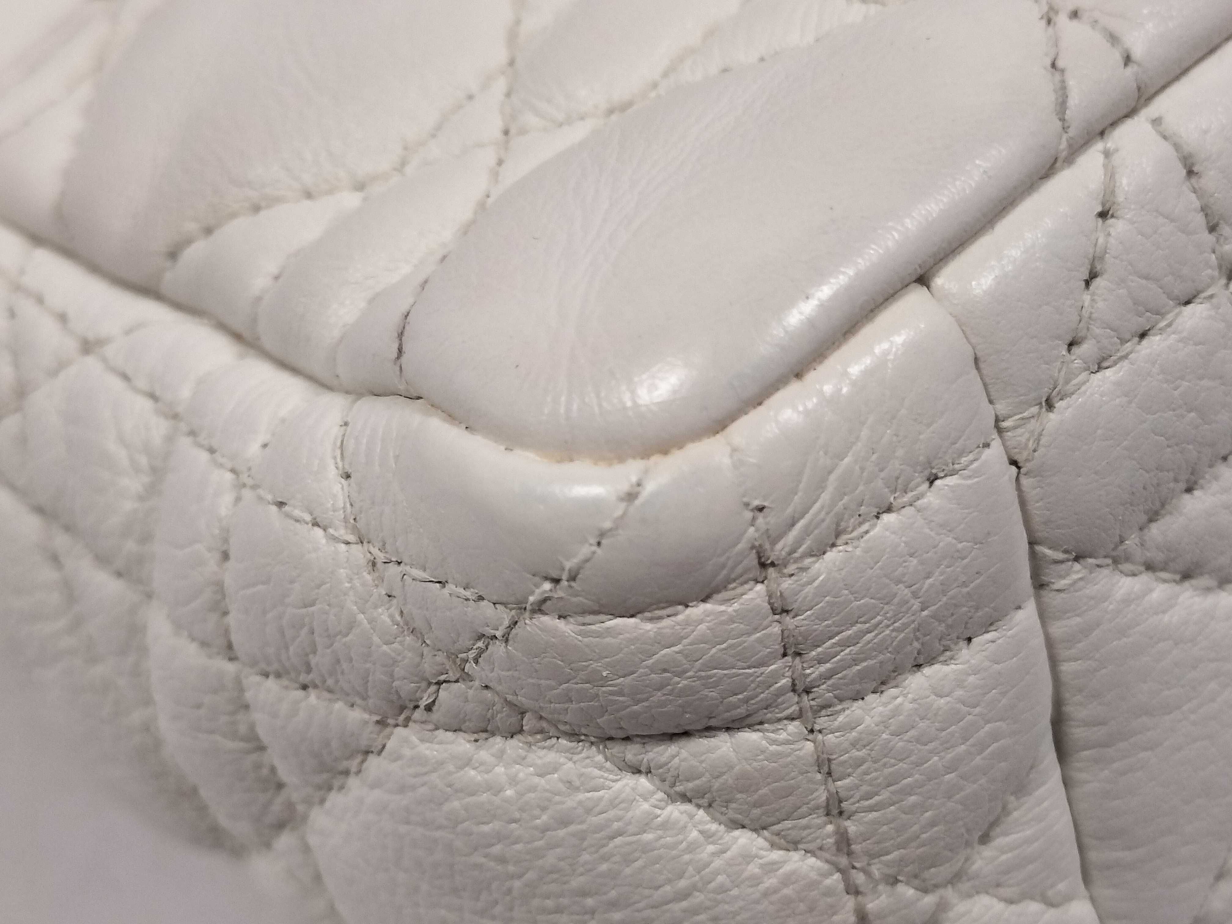 Cannage Caro Small Lambskin Chain Shoulder Bag (White) — view 6