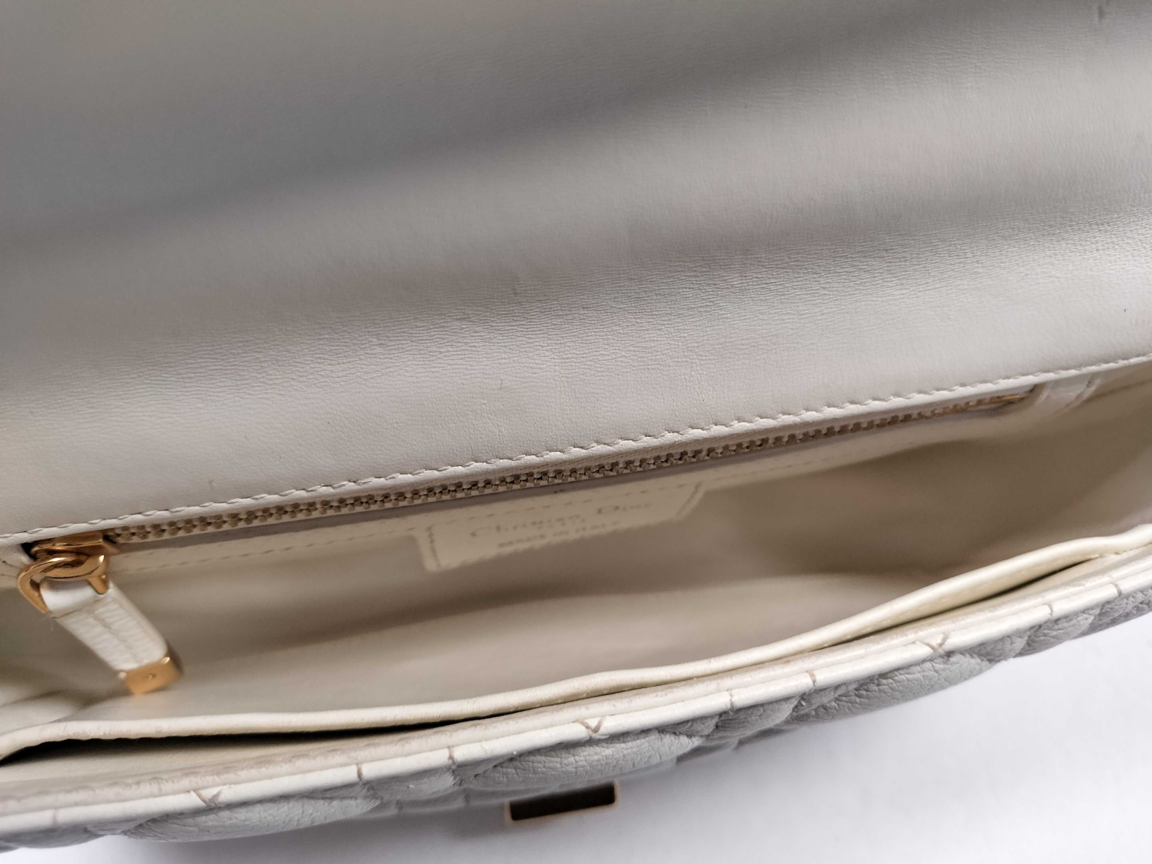 Cannage Caro Small Lambskin Chain Shoulder Bag (White) — view 10
