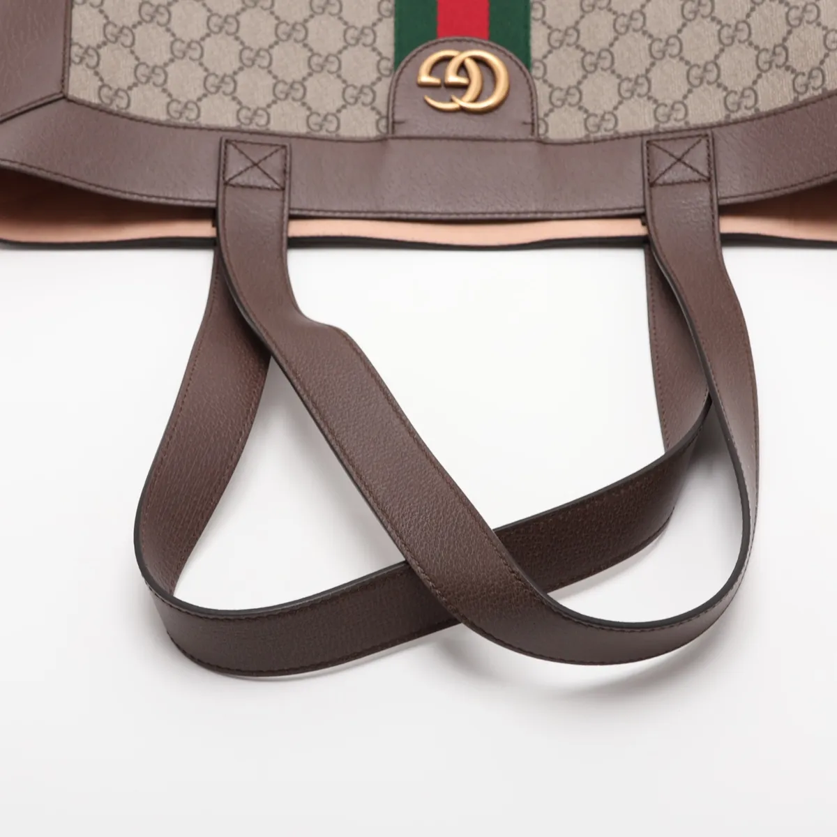 GG Supreme Ophidia PVC x Leather Tote Bag, Brown, 519335 — view 5