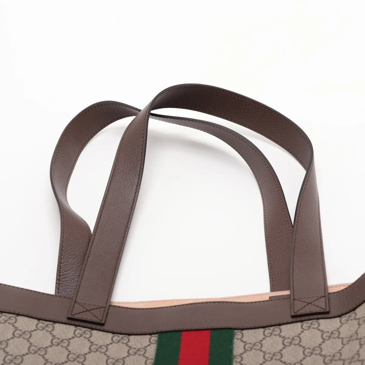 GG Supreme Ophidia PVC x Leather Tote Bag, Brown, 519335 — view 6