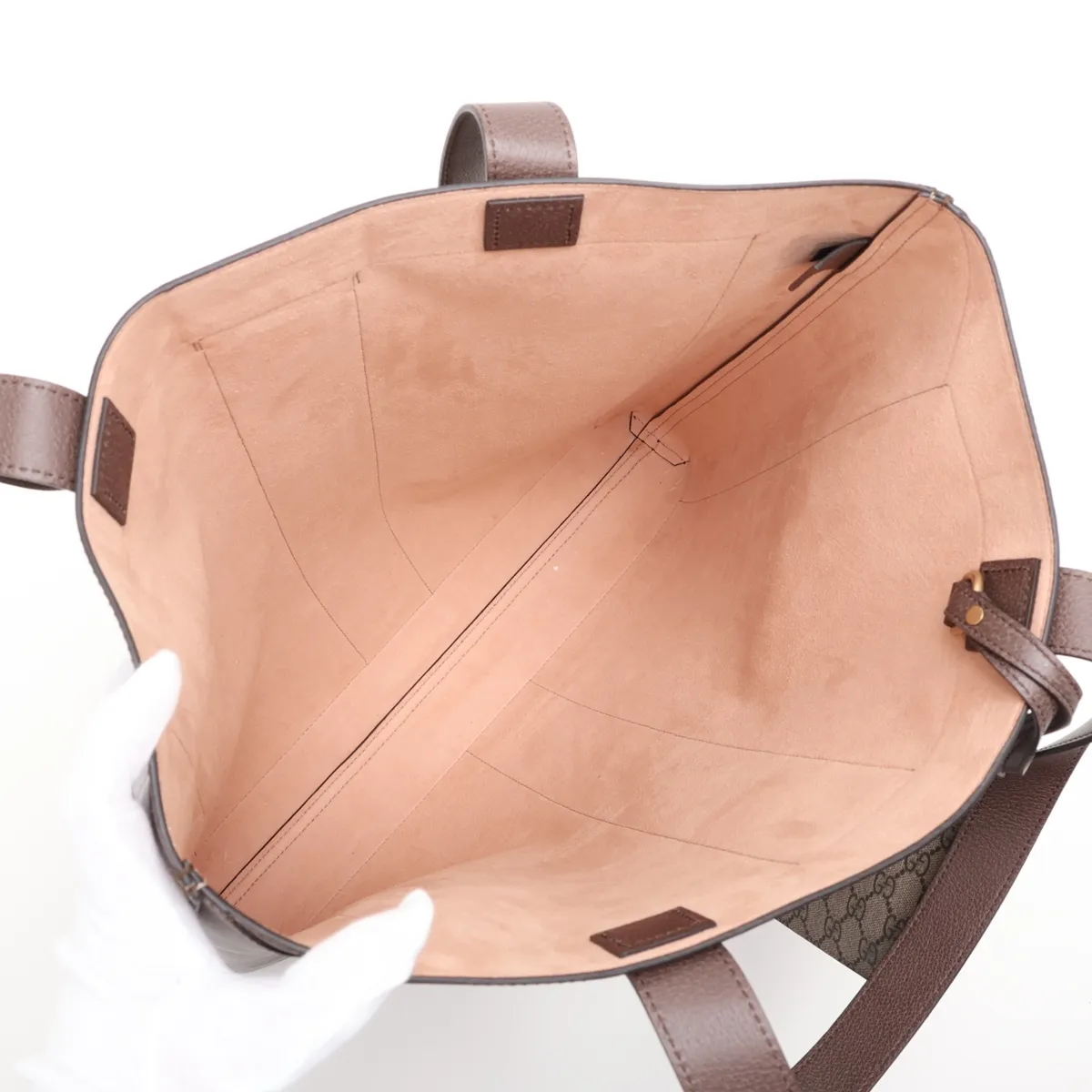 GG Supreme Ophidia PVC x Leather Tote Bag, Brown, 519335 — view 7