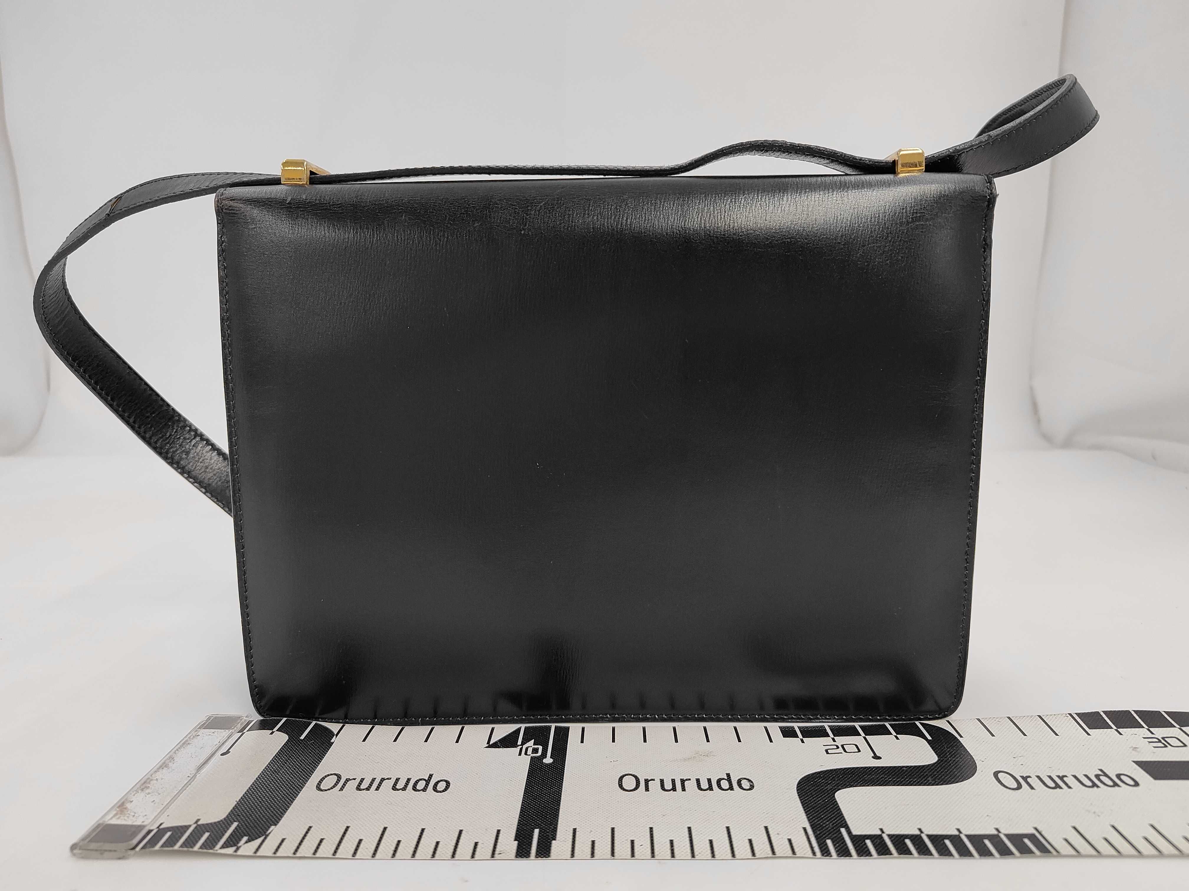 Leather Shoulder Bag, Black — view 2