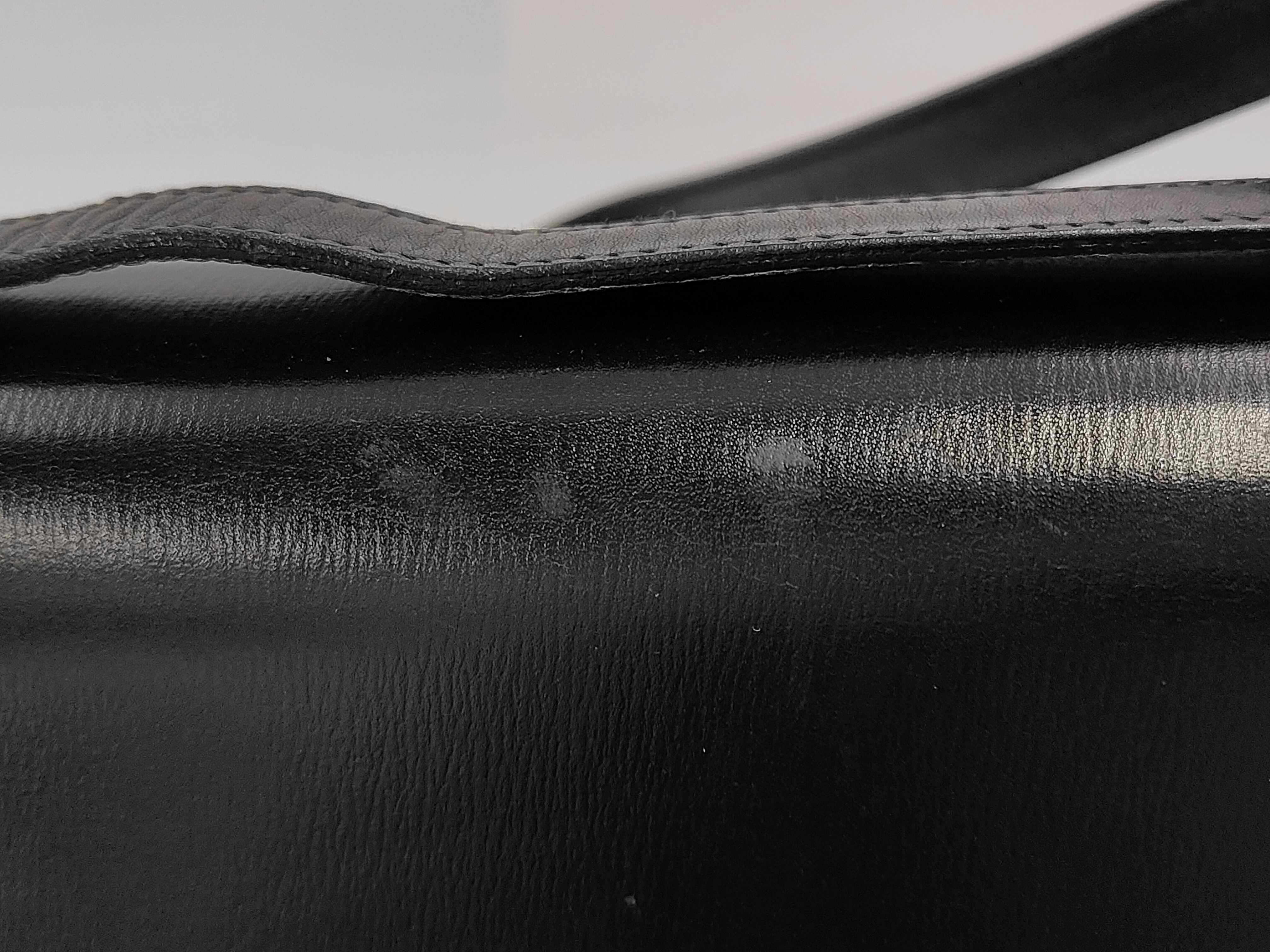 Leather Shoulder Bag, Black — view 11